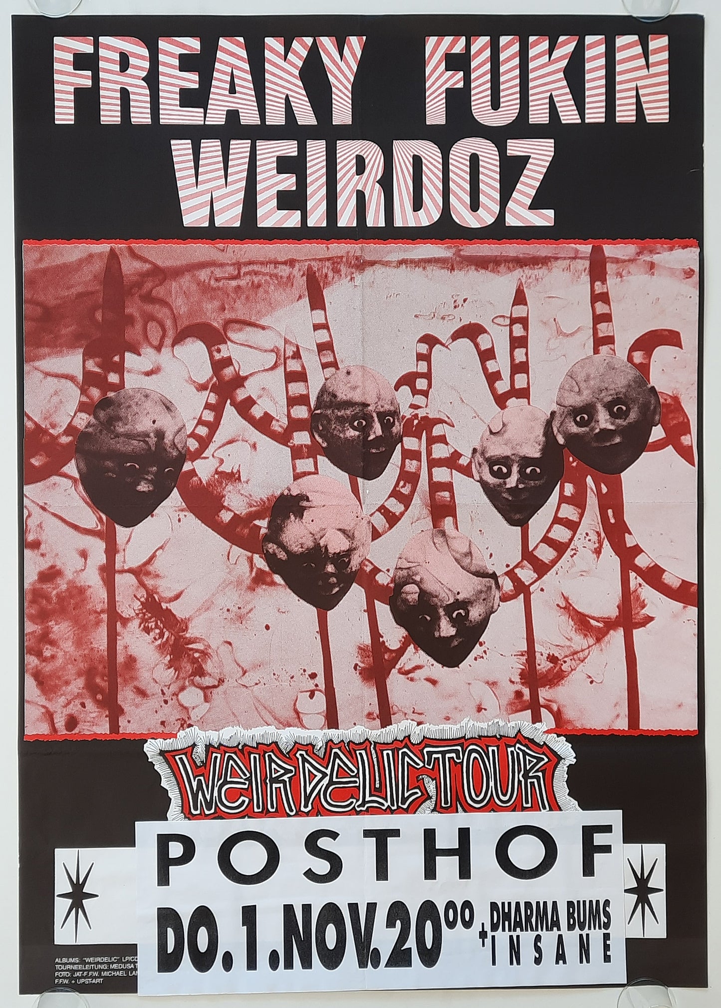 FREAKY FUKIN WEIRDOZ 1990 Original Concert Poster November 1, 1990 Linz Austria 1