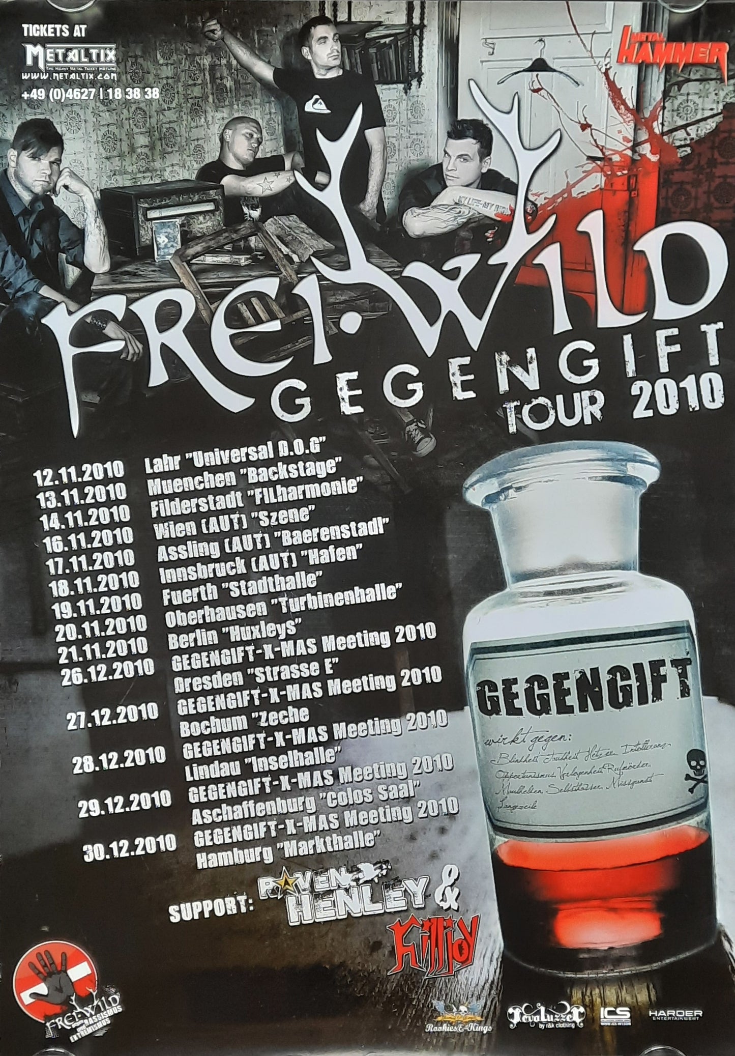 FREIWILD Original Concert Poster 2010 Gegengift Tour
