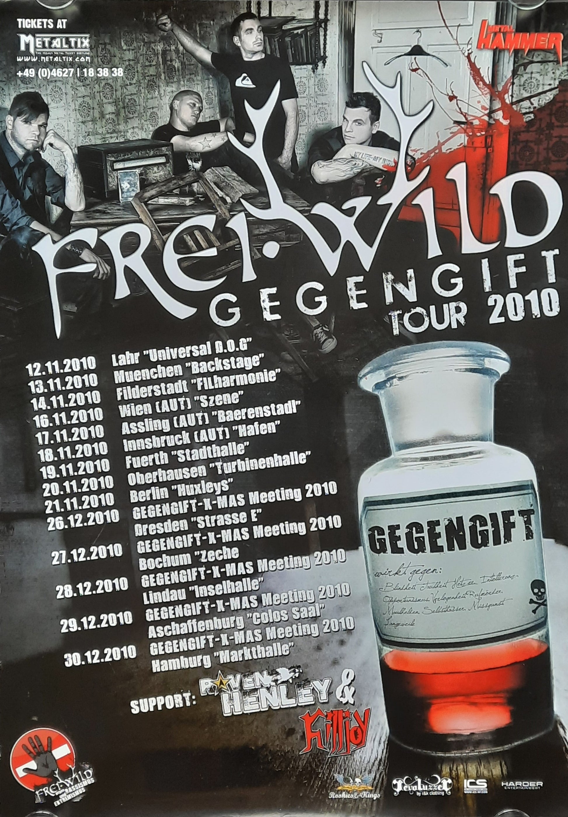 FREIWILD Original Concert Poster 2010 Gegengift Tour