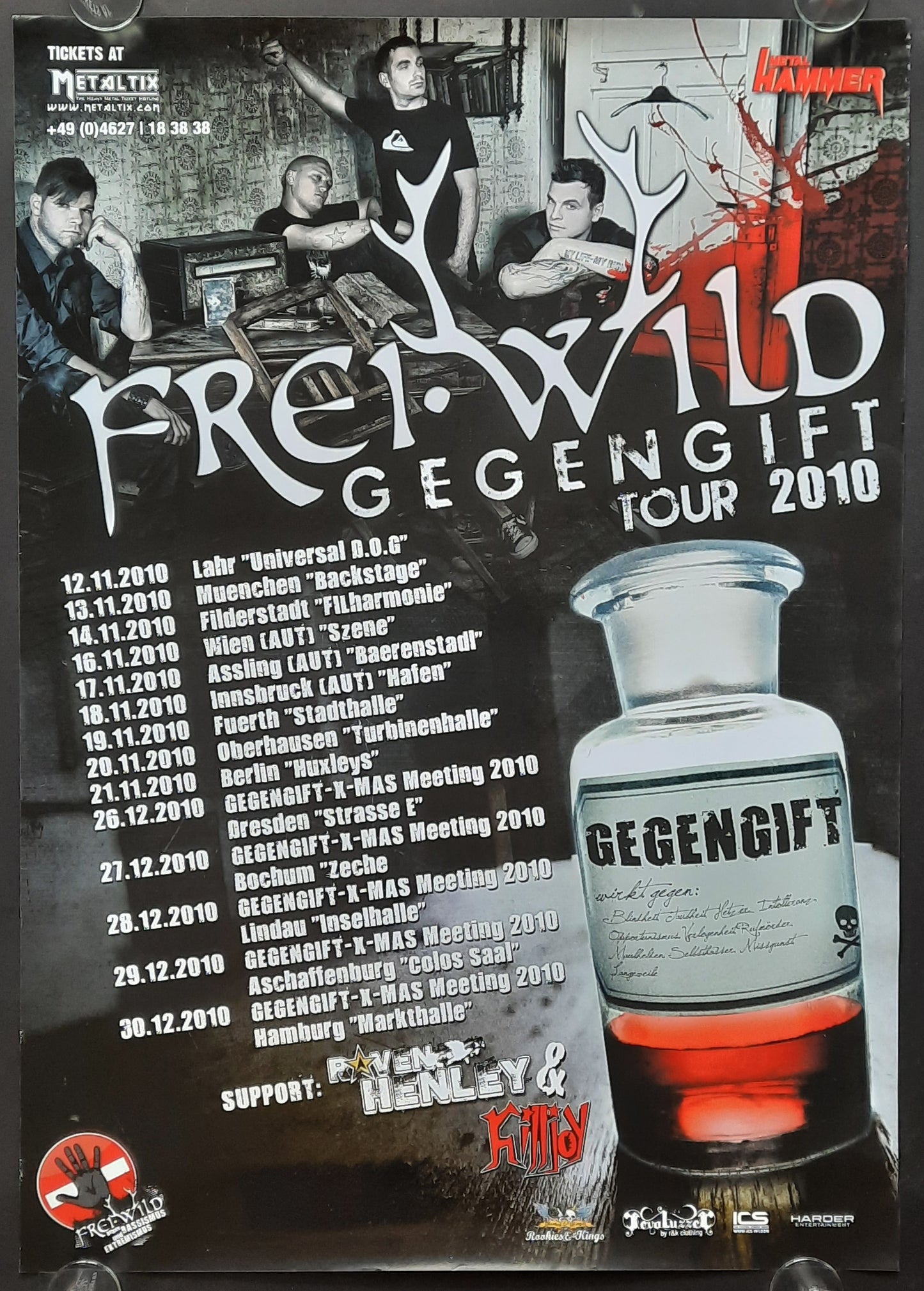 FREIWILD Original Concert Poster 2010 Gegengift Tour 1