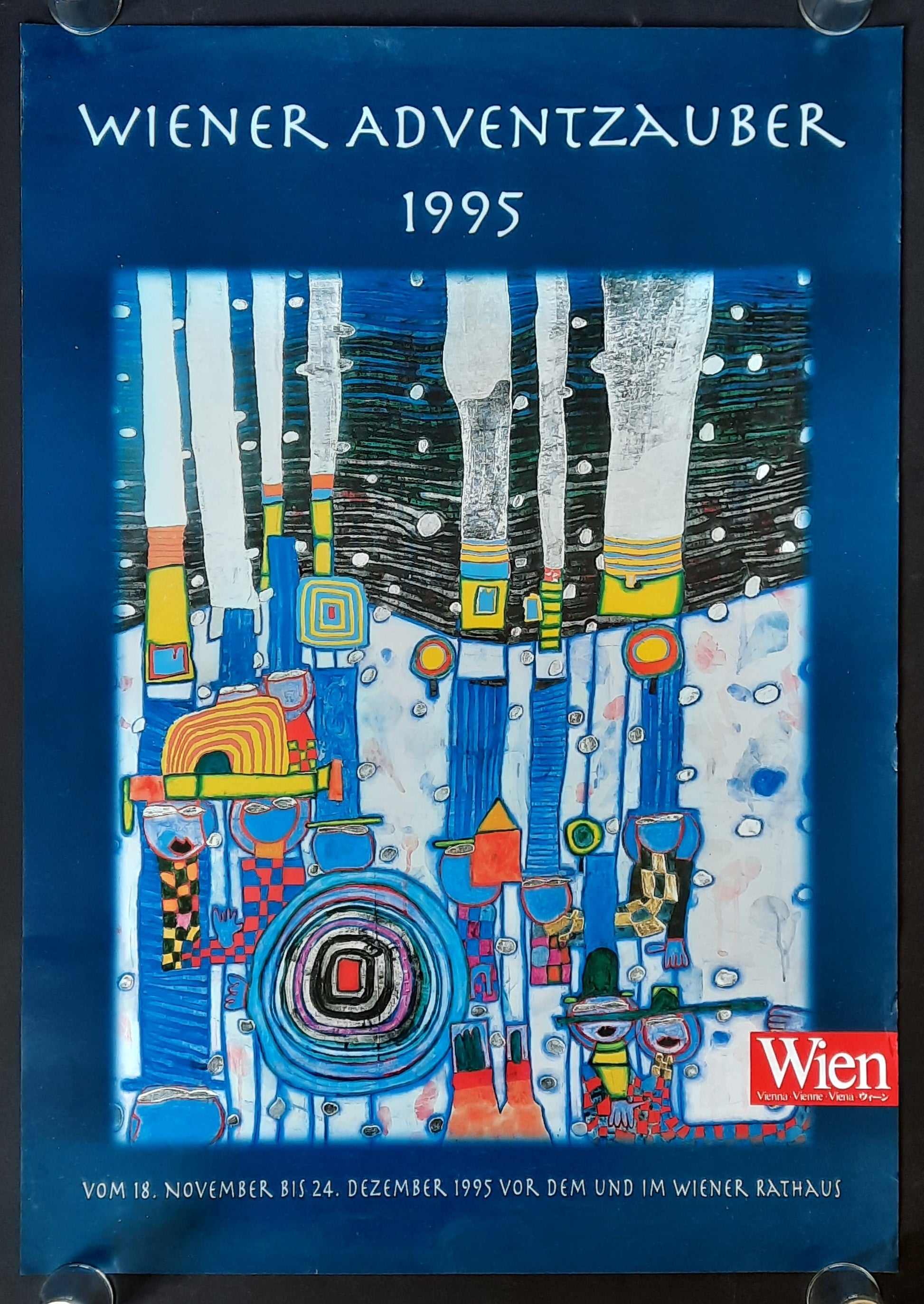 FRIEDENSREICH HUNDERTWASSER Original Event Poster 1995 Vienna Austria 1