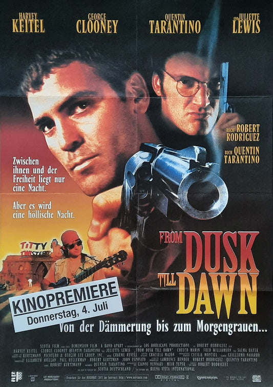 FROM DUSK TILL DAWN Original Movie Poster 1996 Quentin Tarantino George Cloony Germany 1