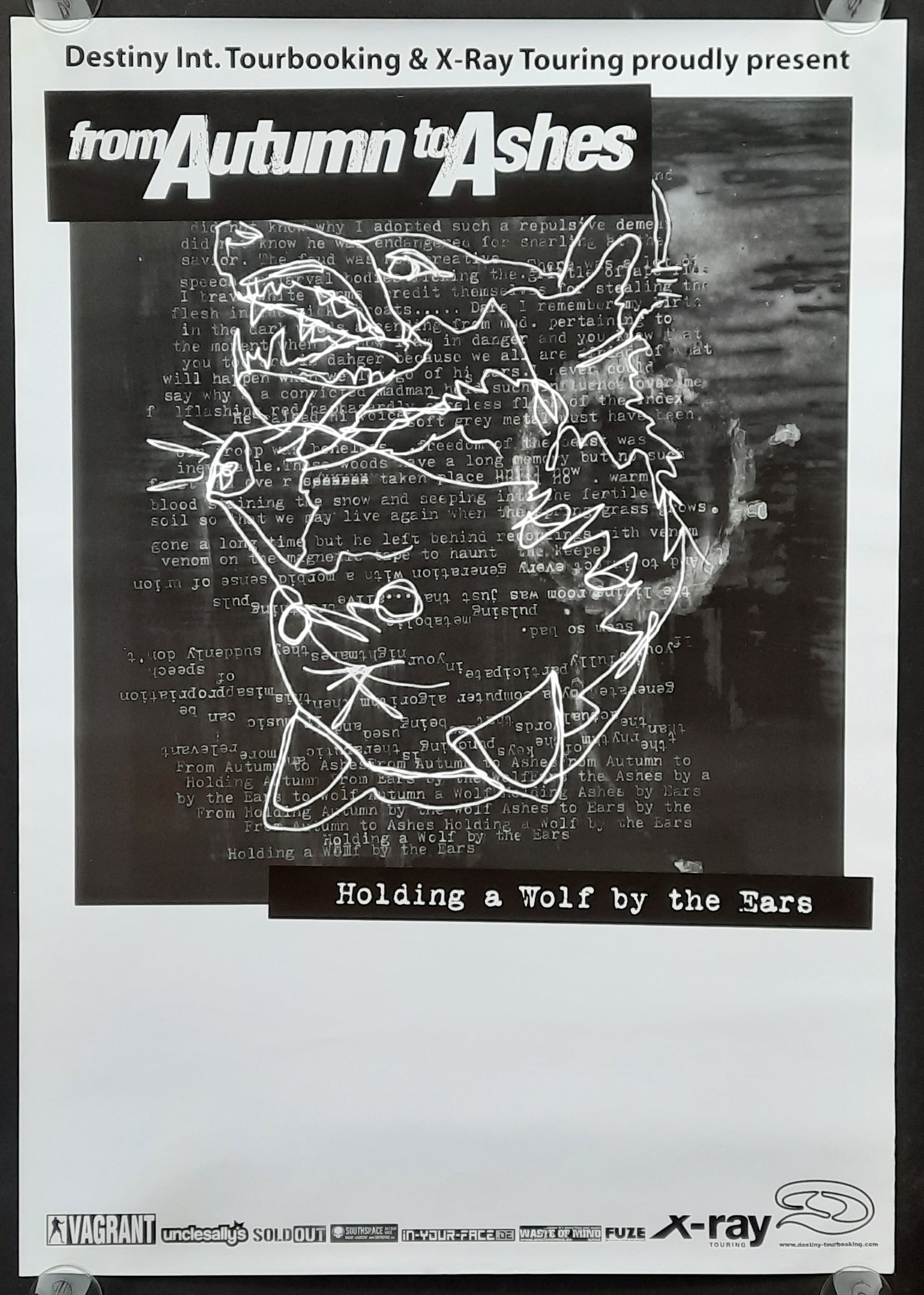 FROM AUTUMN TO ASHES Original Concert Poster 2007 HOLDING A WOLF BY THE EARS Tour