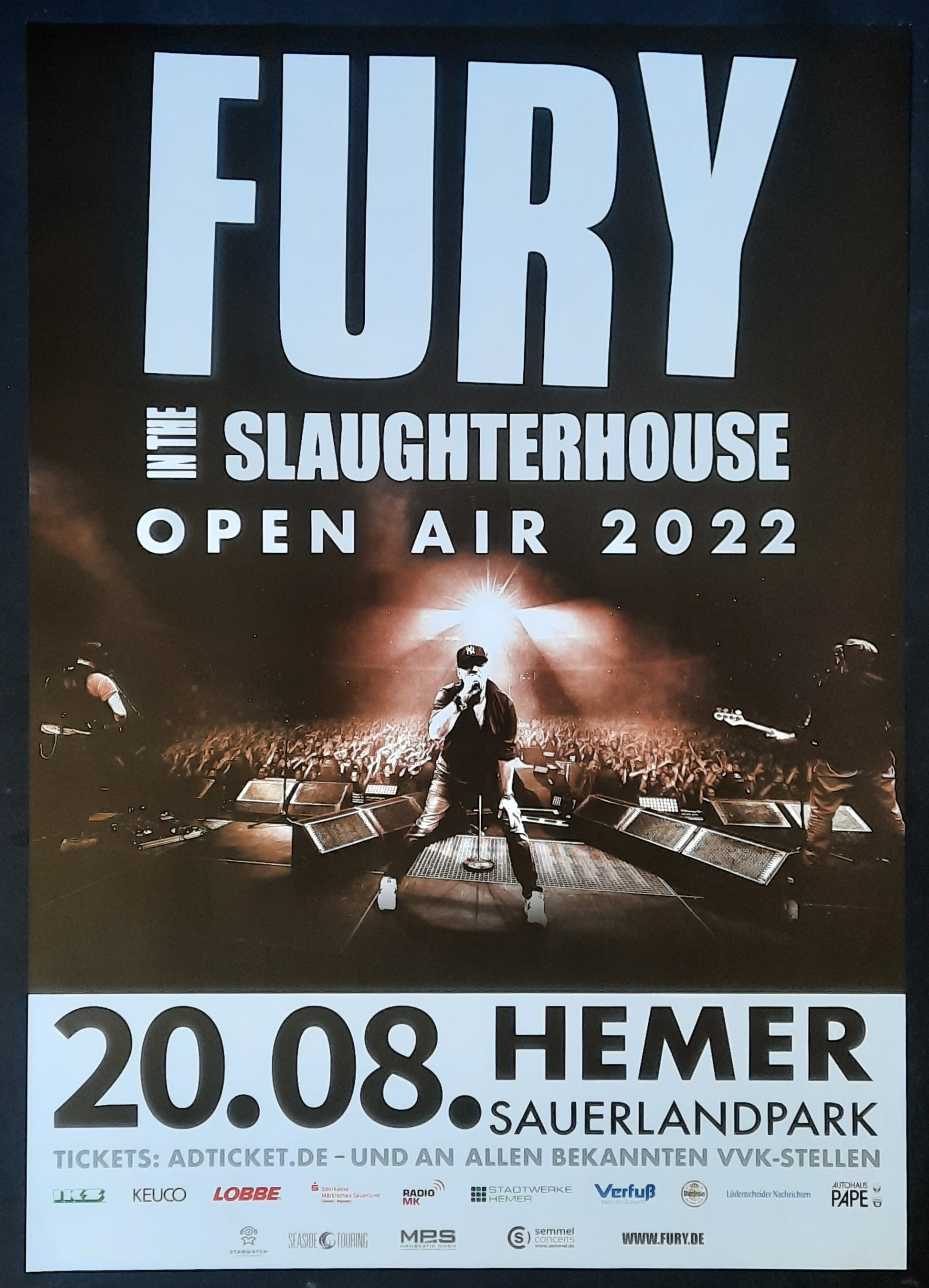 FURY IN THE SLAUGHTERHOUSE  Original Concert Poster August 20, 2022 Hemer Germany 1