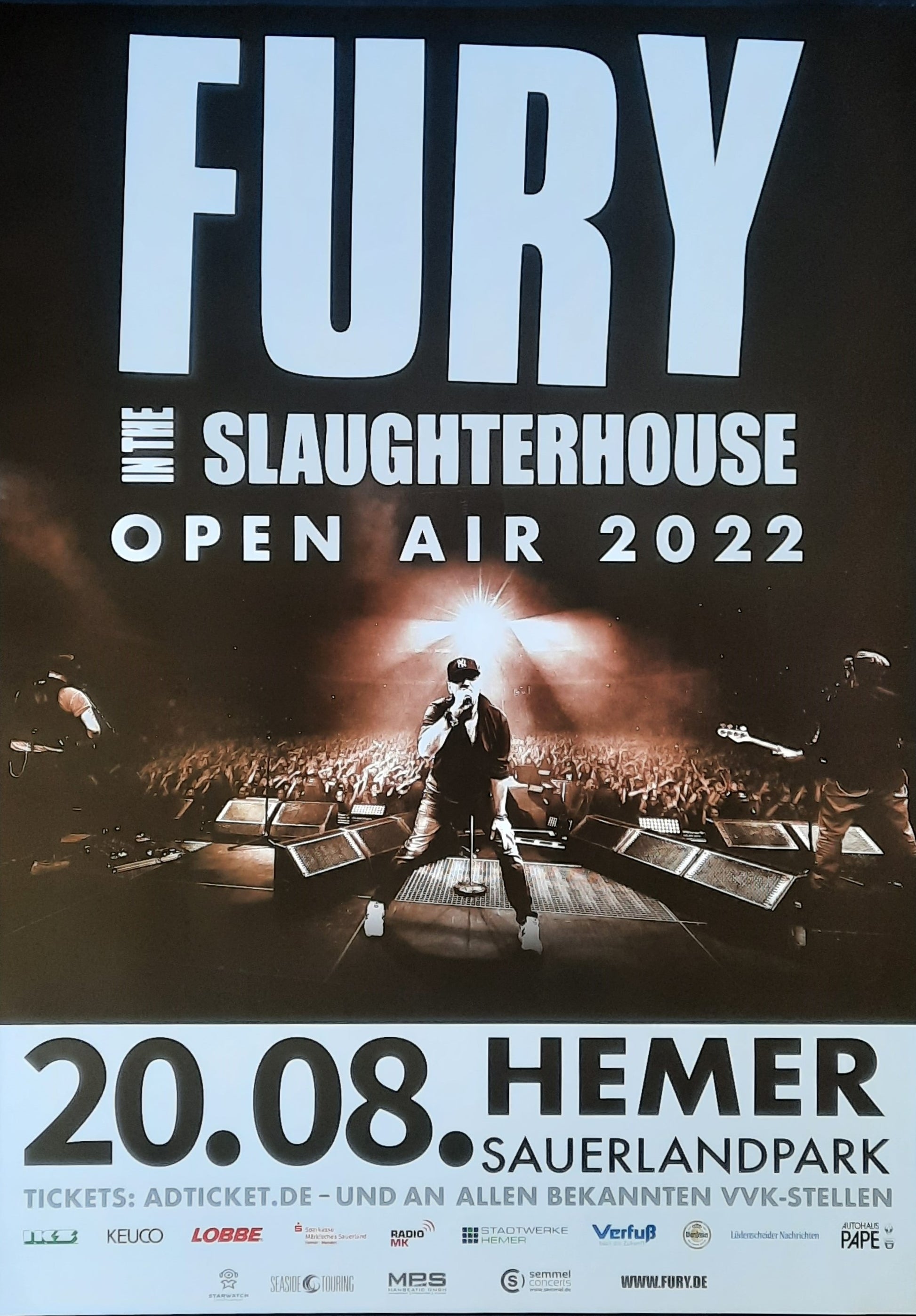 FURY IN THE SLAUGHTERHOUSE  Original Concert Poster August 20, 2022 Hemer Germany 1