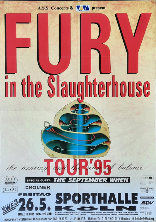 FURY IN THE SLAUGHTERHOUSE  Original Concert Poster May 26, 1995 Cologne Germany 1