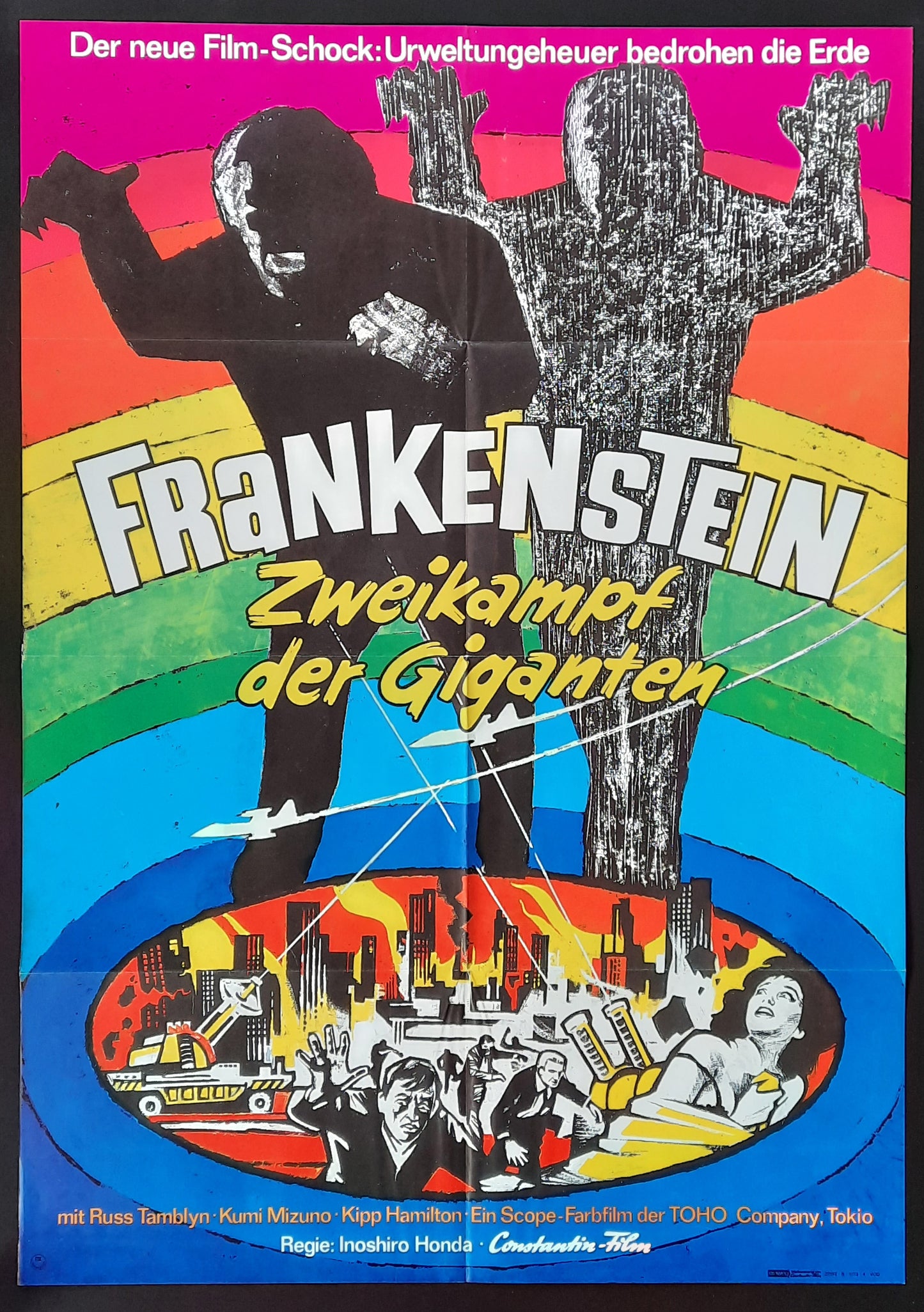 FRANKENSTEIN WAR OF GARGANTUAS 1966 Ishiro Honda German 1-Sheet Movie Poster