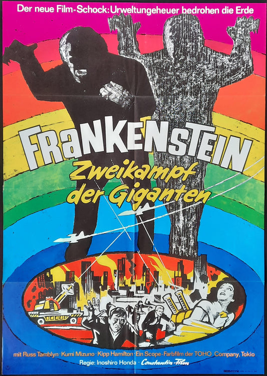 FRANKENSTEIN WAR OF GARGANTUAS 1966 Ishiro Honda German 1-Sheet Movie Poster