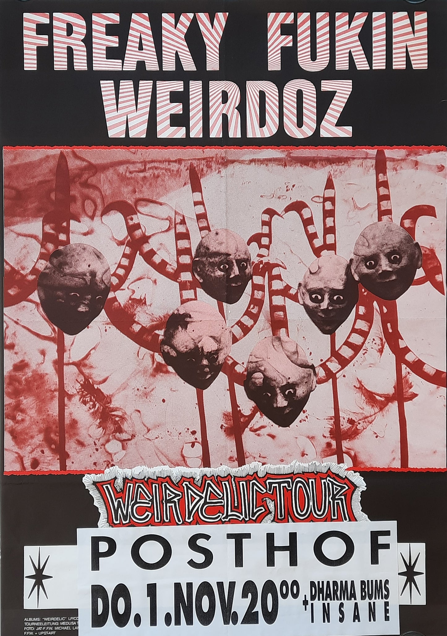 FREAKY FUKIN WEIRDOZ 1990 Concert Poster Nov 1st Linz Austria 1st print