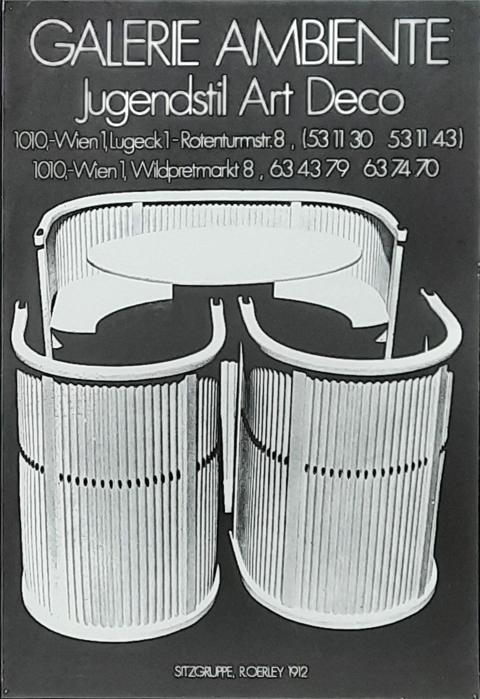 GALERIE AMBIENTE Original Advertising Poster 1980 Jugendstil Vienna Austria R. OERLEY 42x61 1
