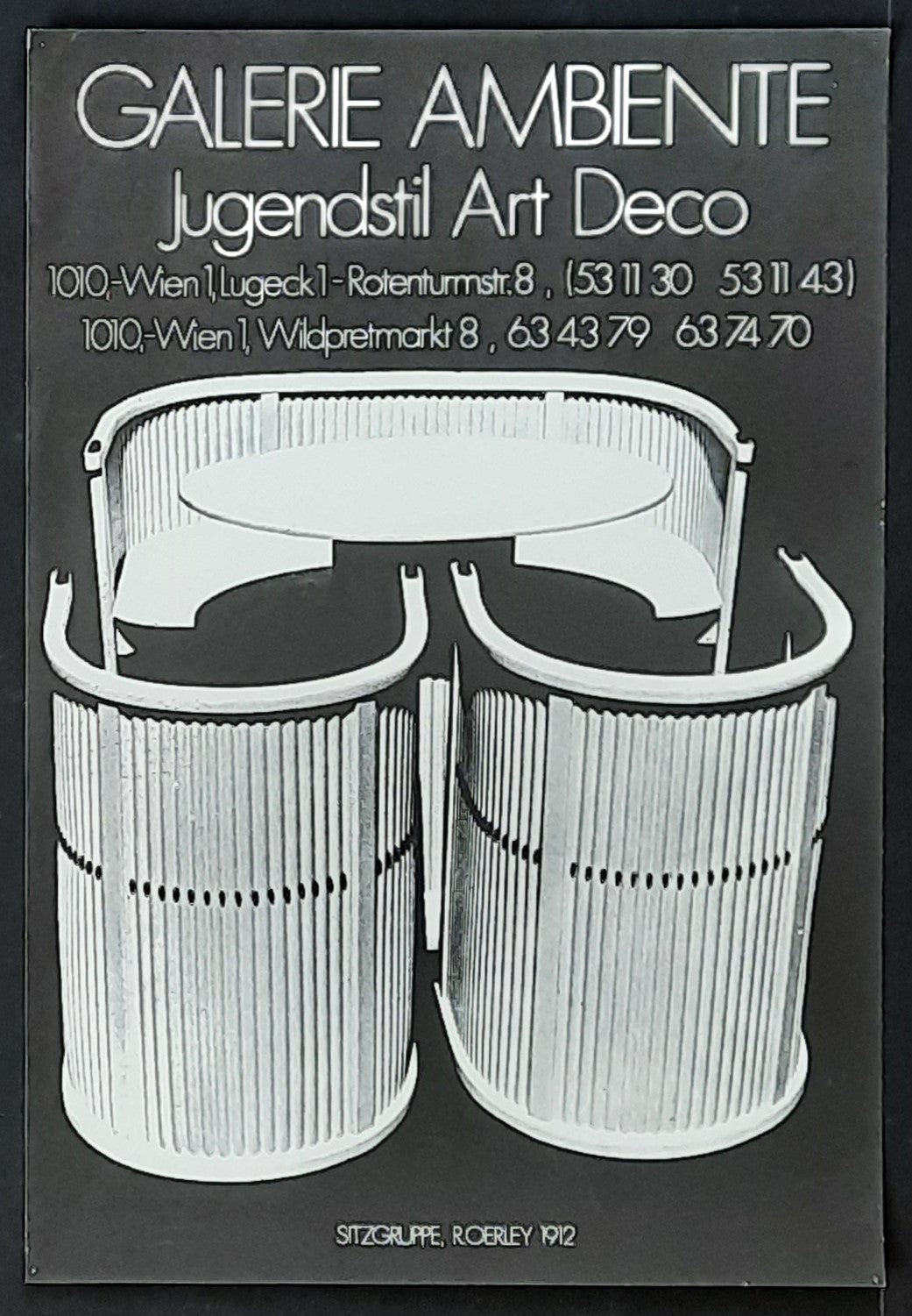 GALERIE AMBIENTE Original Advertising Poster 1980 Jugendstil Vienna Austria R. OERLEY 42x61 1