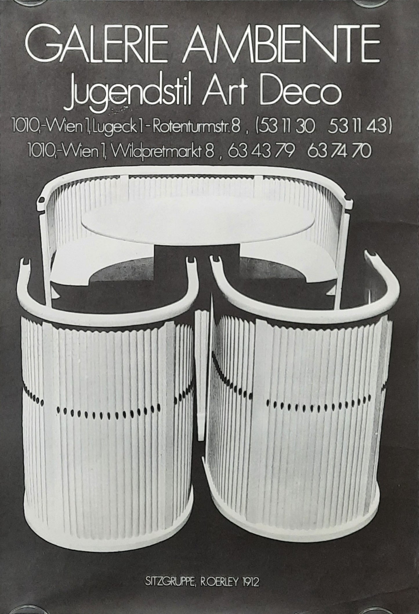 GALERIE AMBIENTE Original Advertising Poster 1980 Jugendstil Vienna Austria R. OERLEY