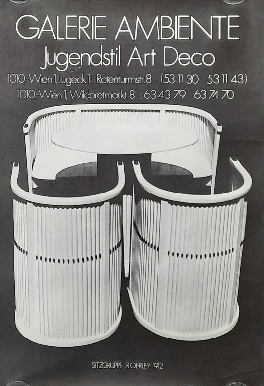 GALERIE AMBIENTE Original Advertising Poster 1980 Jugendstil Vienna Austria R. OERLEY