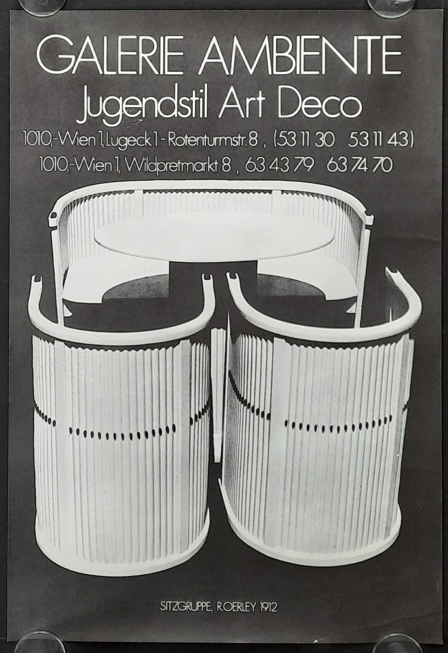 GALERIE AMBIENTE Original Advertising Poster 1980 Jugendstil Vienna Austria R. OERLEY