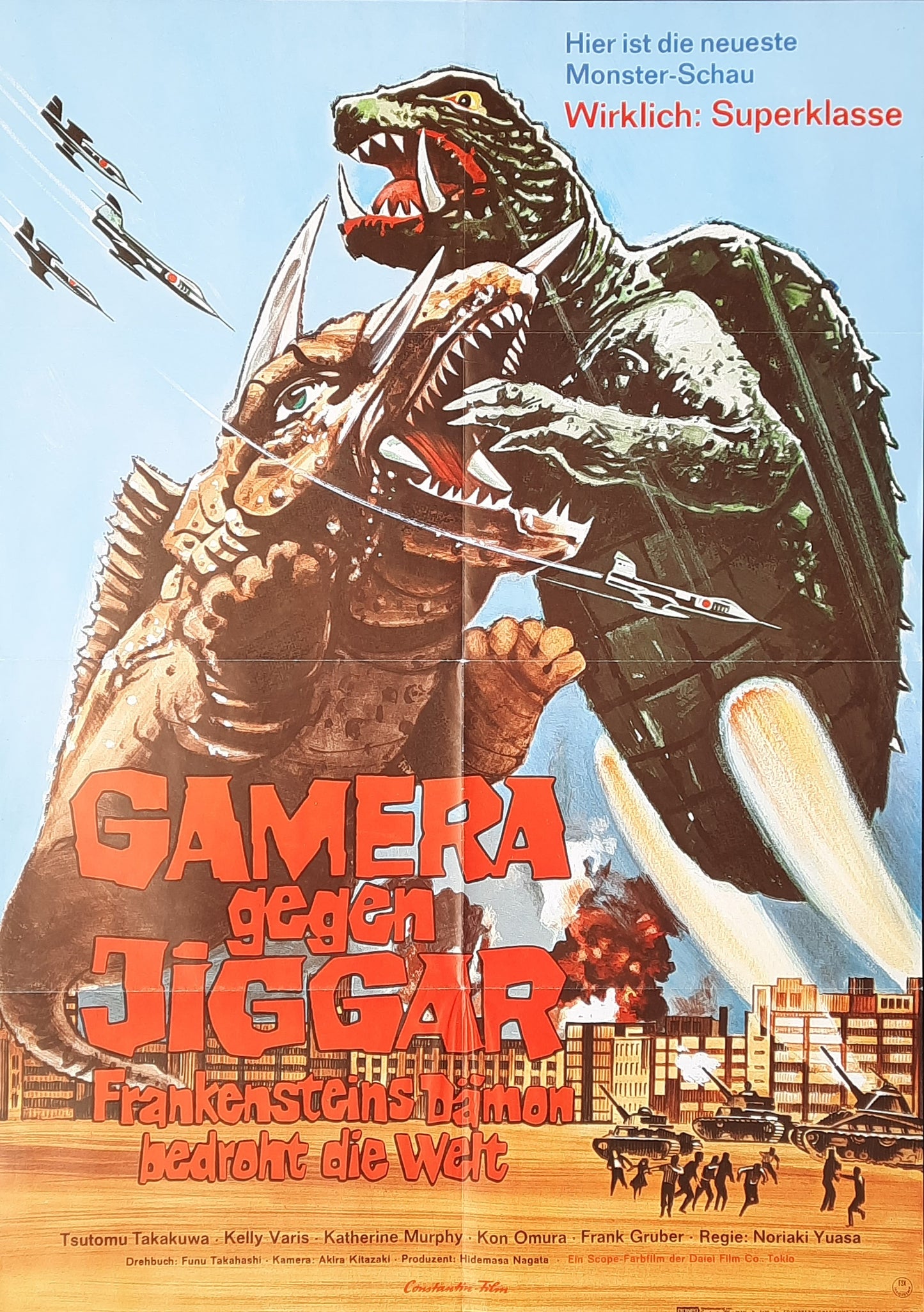 GAMERA vs. JIGAR Original Movie Poster 1970 Noriaki Yuasa German 1-Sheet