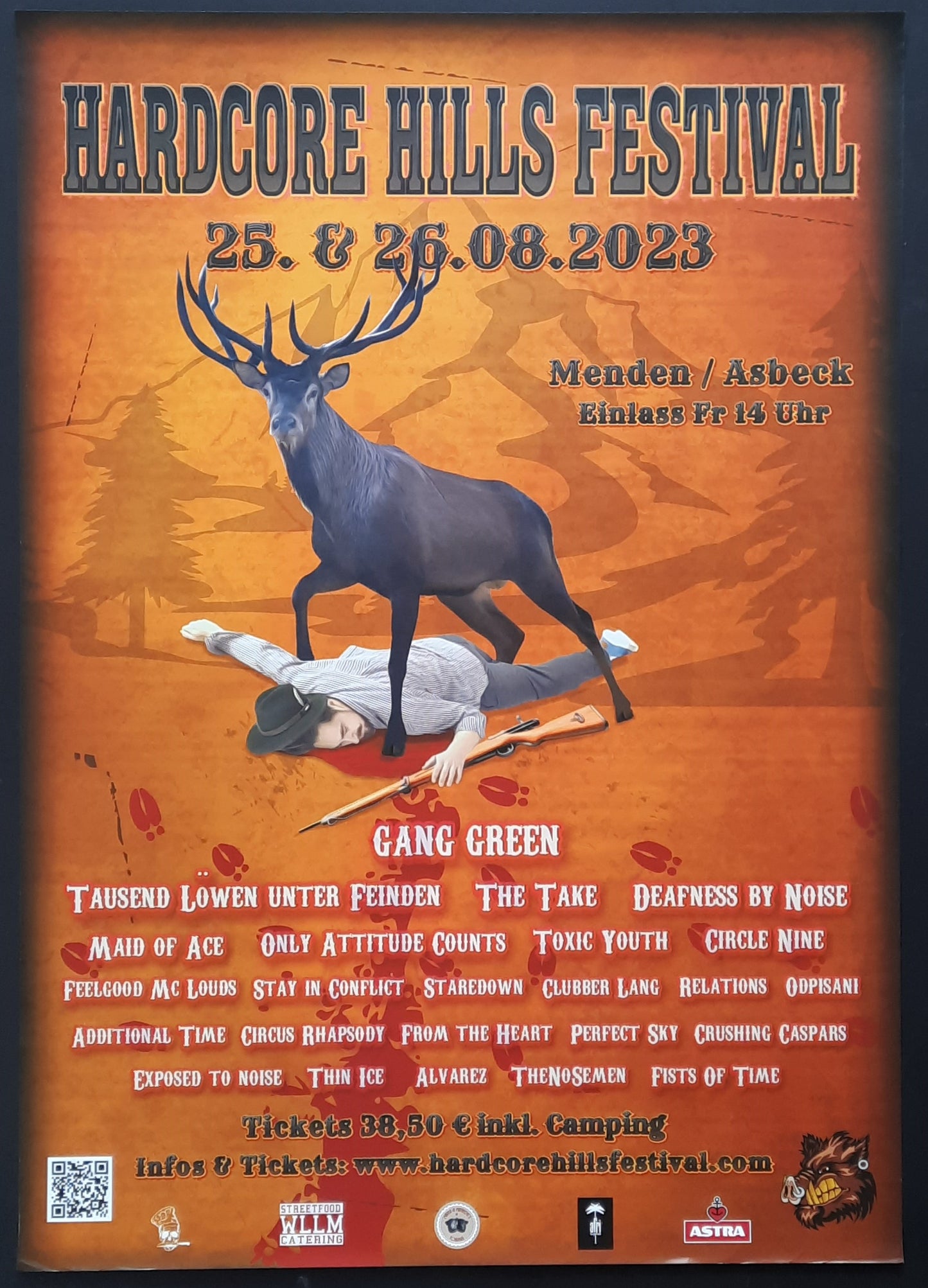 GANG GREEN Original Concert Poster 2023 HARDCORE HILLS FESTIVAL Menden Germany