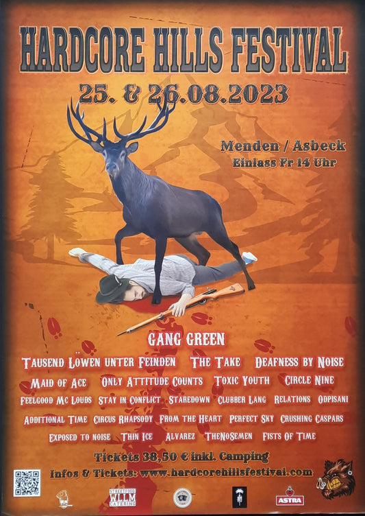 GANG GREEN Original Concert Poster 2023 HARDCORE HILLS FESTIVAL Menden Germany