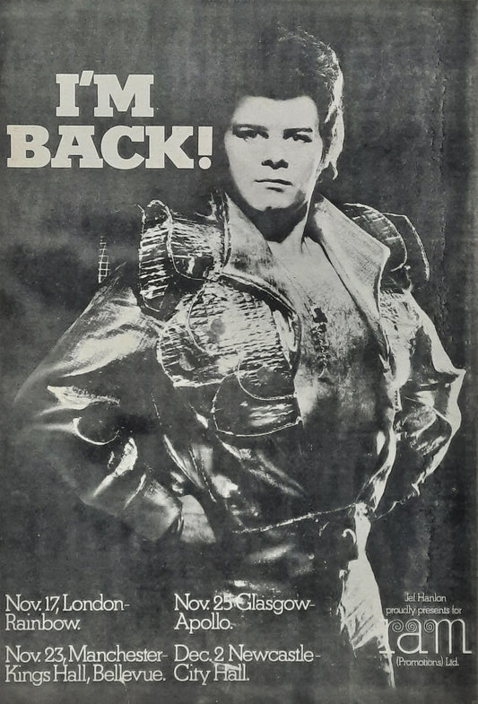 GARY GLITTER Original Press Ad/Poster 1973  Concert "London, Glasgow, Newcastle..."