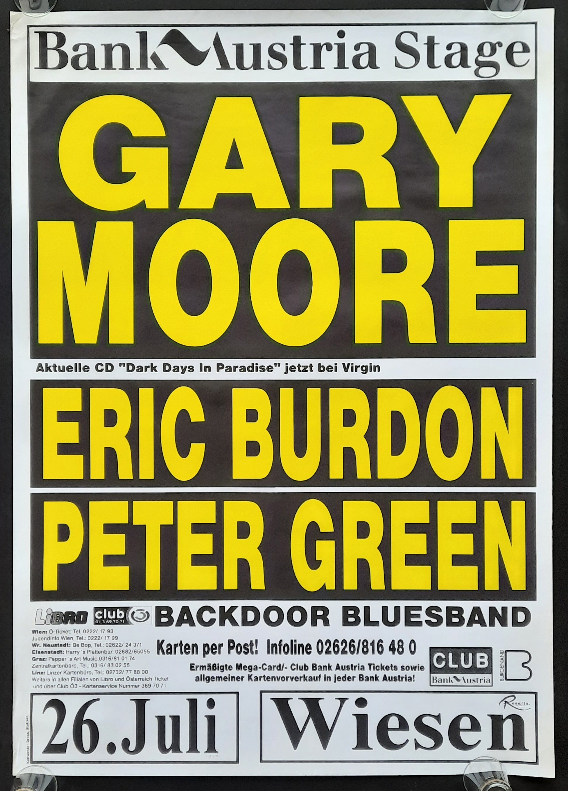 GARY MOORE / ERIC BURDON / PETER GREEN Original Concert Poster 1
