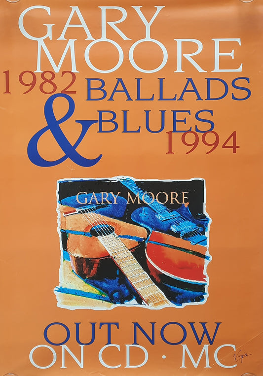 GARY MOORE Original Promotion Poster - 1994 Album "Ballads & Blues"