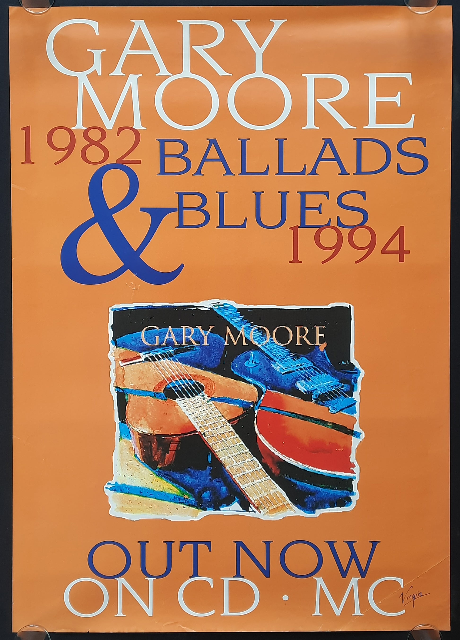 GARY MOORE Original Promotion Poster - 1994 Album "Ballads & Blues" 1