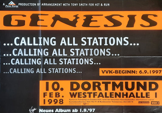 GENESIS Original Concert Poster February 10, 1998 Dortmund Germany 1
