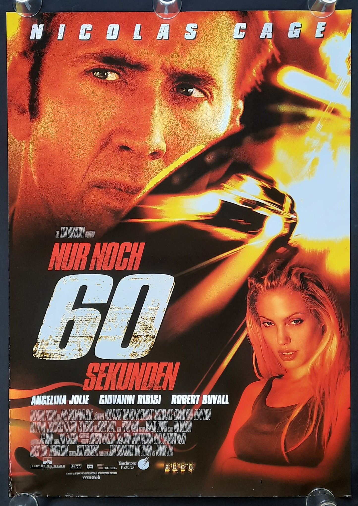 GONE IN 60 SECONDS Original Movie Poster 2000 Cage Jolie German 1-Sheet ROLLED