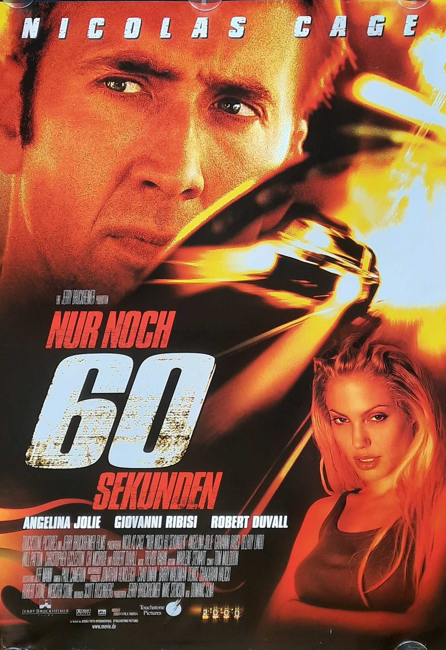 GONE IN 60 SECONDS Original Movie Poster 2000 Cage Jolie German 1-Sheet ROLLED 1
