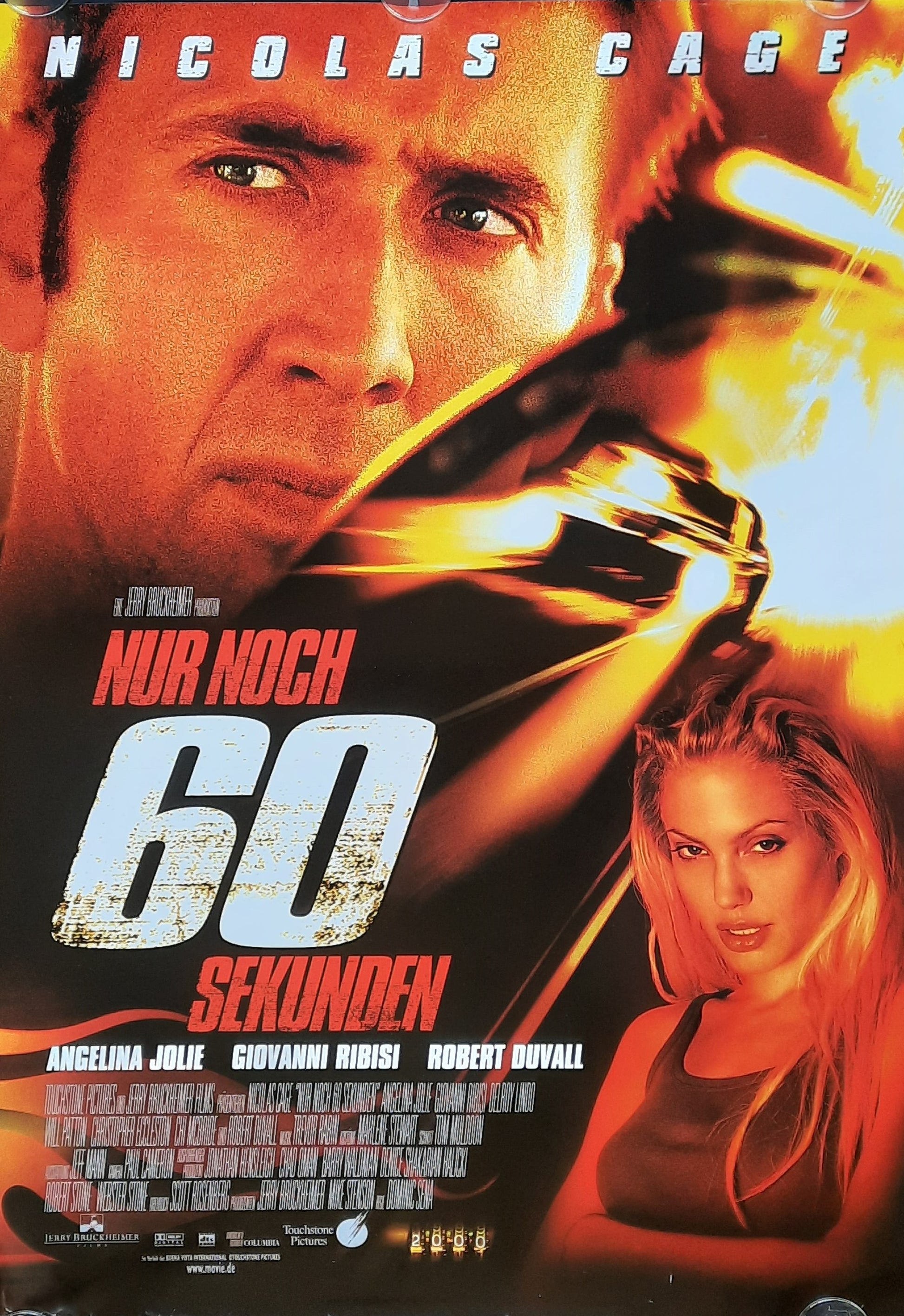 GONE IN 60 SECONDS Original Movie Poster 2000 Cage Jolie German 1-Sheet ROLLED 1