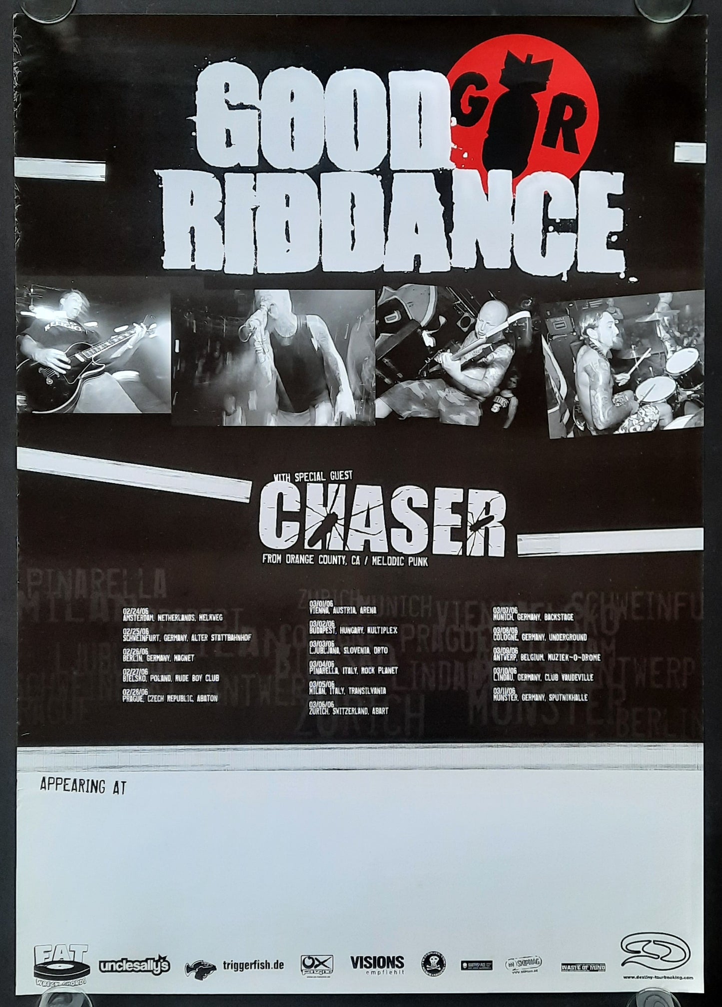 GOOD RIDDANCE Original Concert Poster 2006 European Tour
