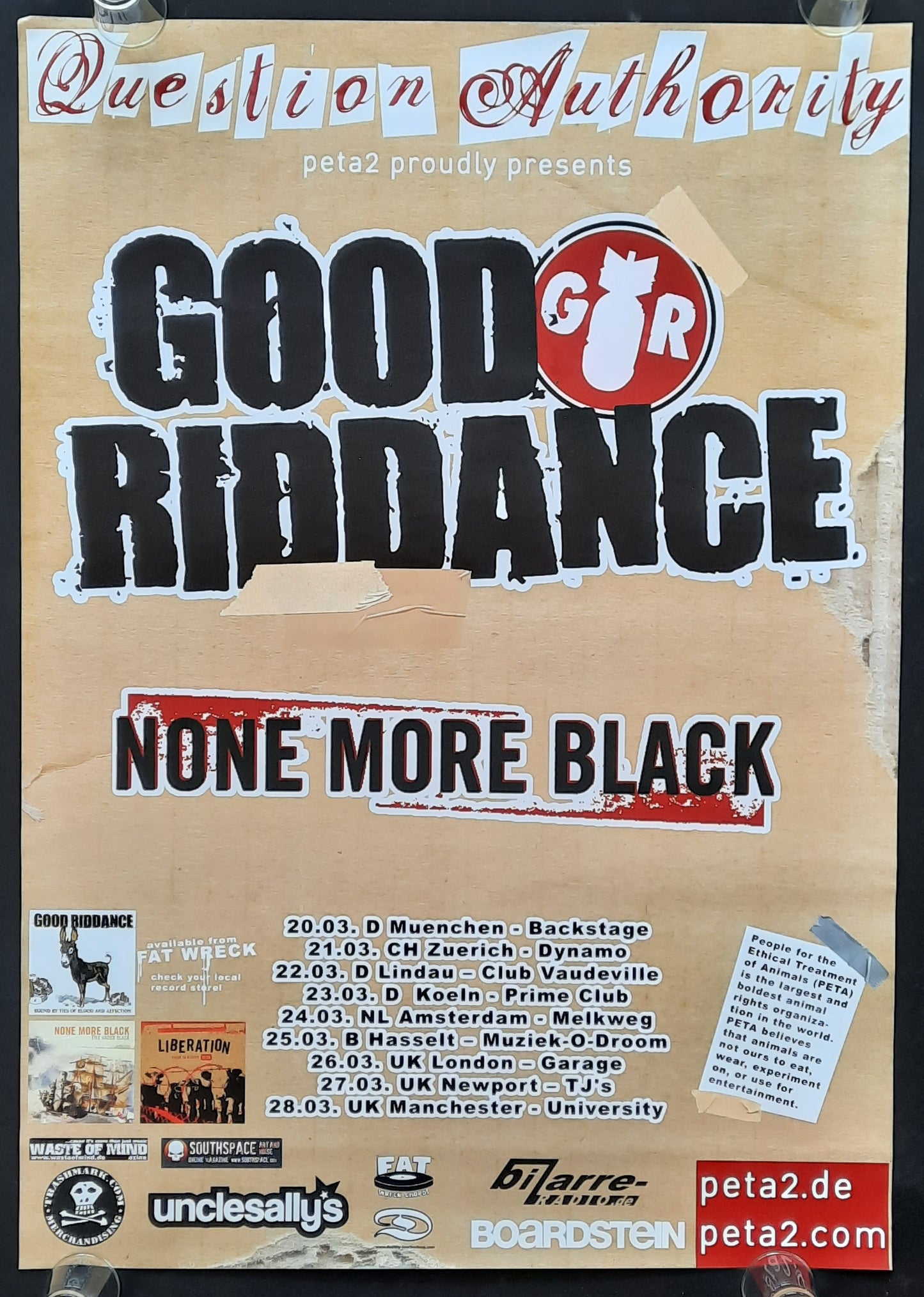 GOOD RIDDANCE Original Concert Poster 2003 Tour