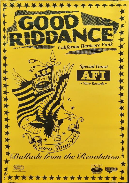 GOOD RIDDANCE Original Concerts Poster 1998 Euro Tour 1
