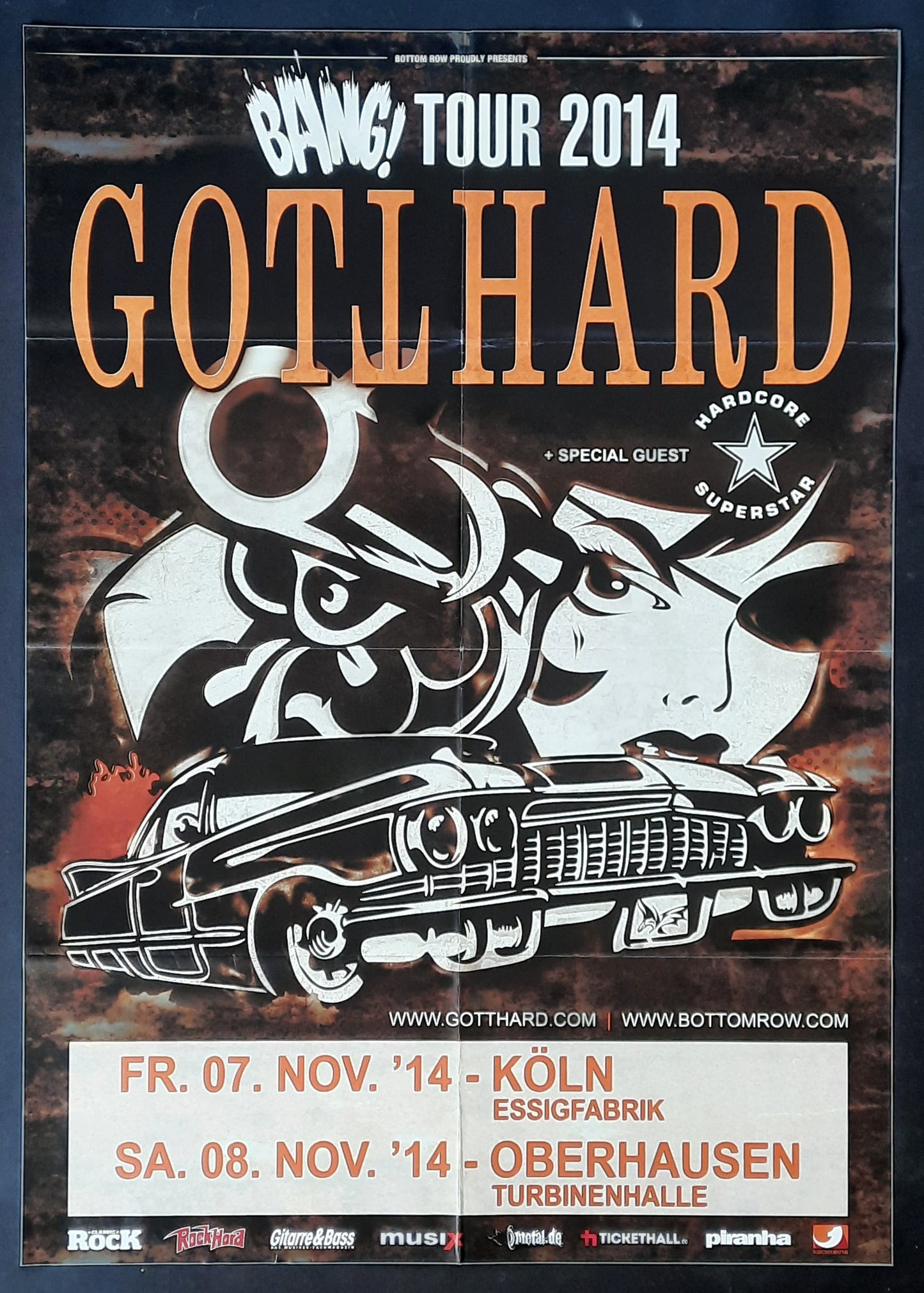 GOTTHARD Original Concert Poster November 7, 2014 Cologne Germany