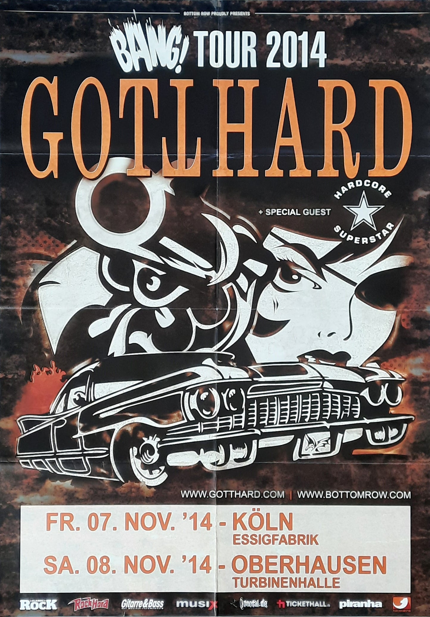 GOTTHARD Original Concert Poster November 7, 2014 Cologne Germany