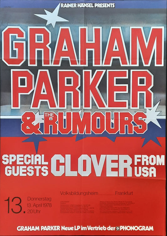 GRAHAM PARKER Original Concert Poster April 13, 1978 Frankfurt Germany 1