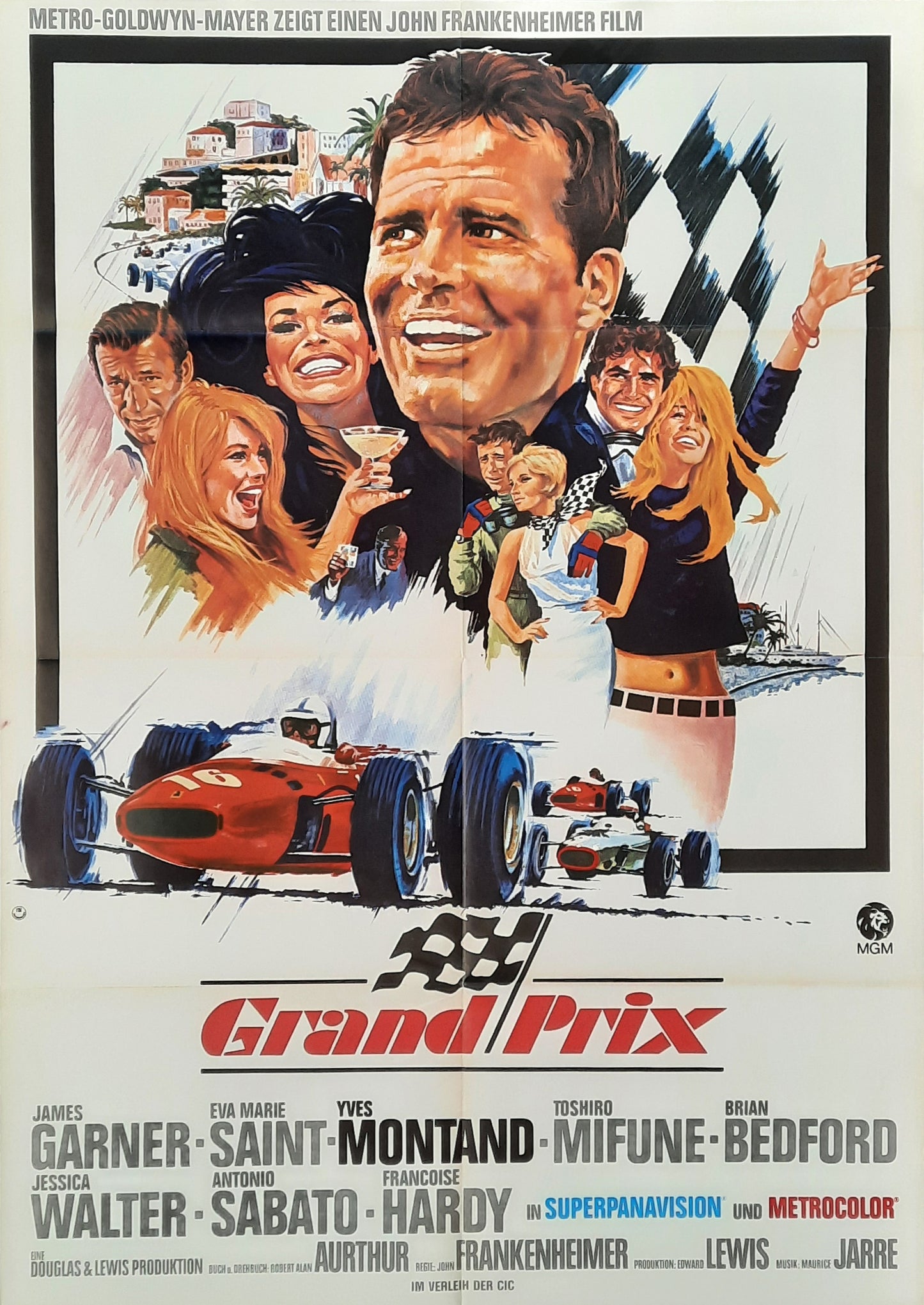 GRAND PRIX Original Movie Poster John Frankenheimer James Garner German 1-Sheet