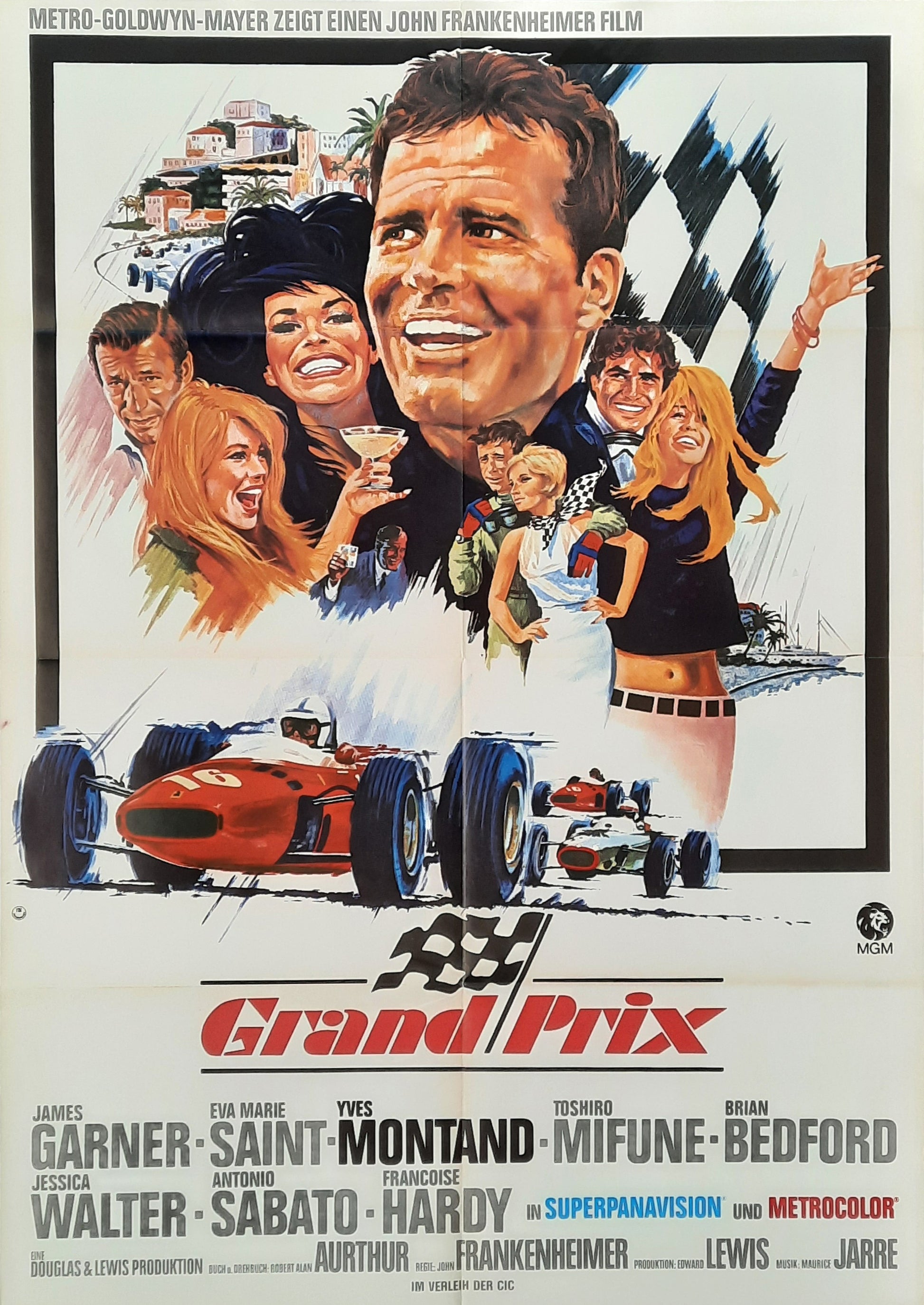 GRAND PRIX Original Movie Poster John Frankenheimer James Garner German 1-Sheet