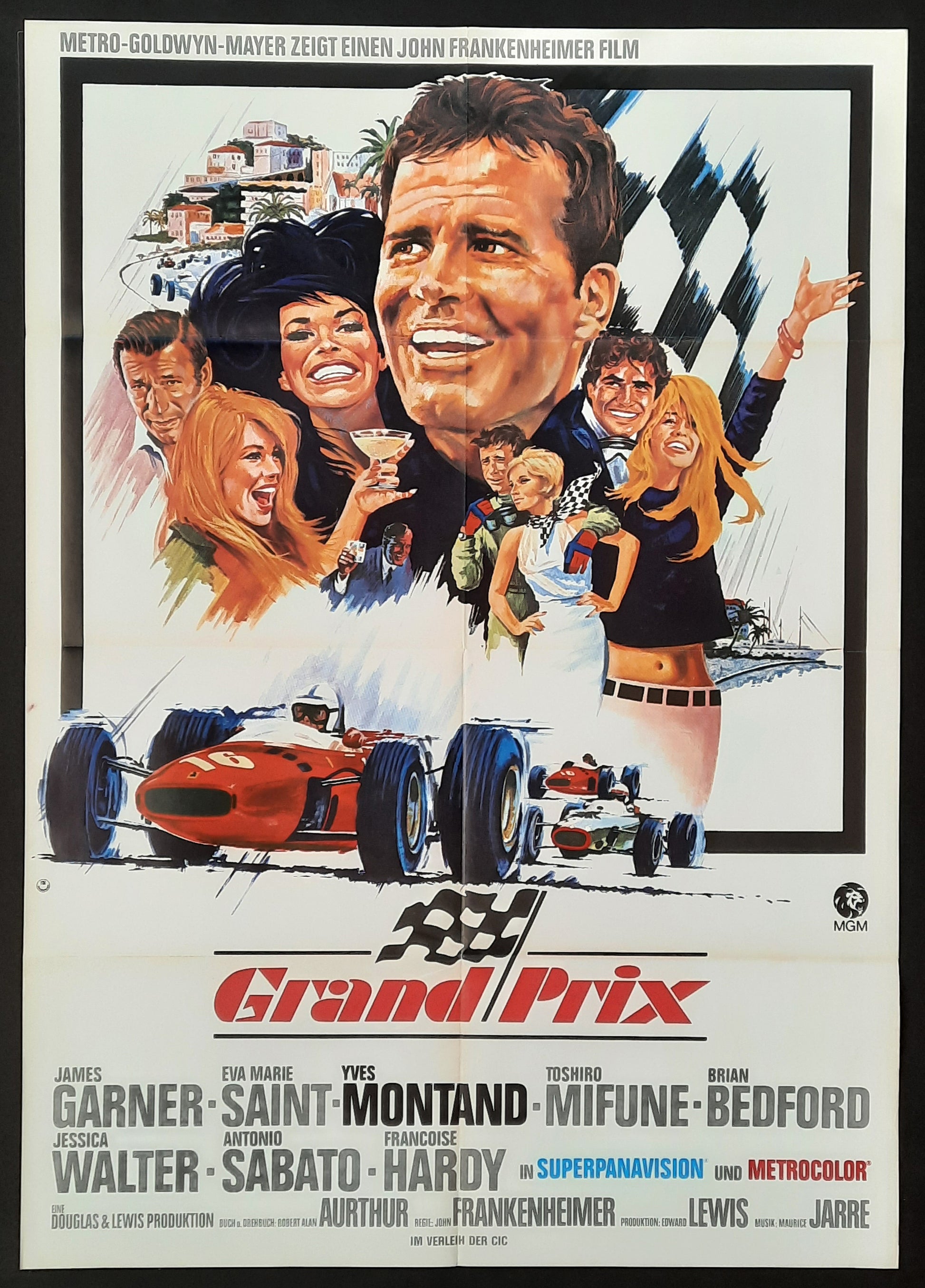 GRAND PRIX Original Movie Poster John Frankenheimer James Garner German 1-Sheet