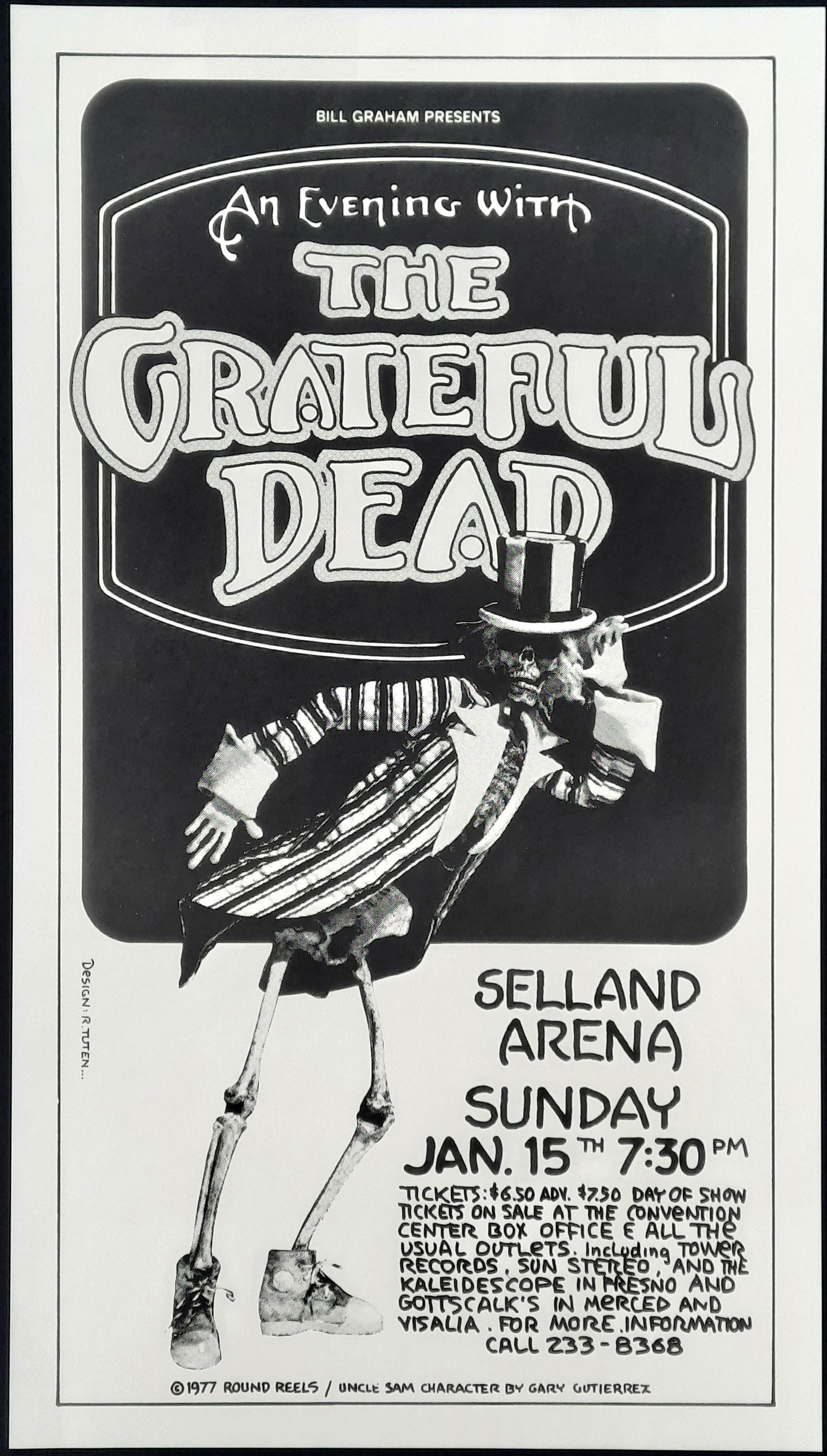 GRATEFUL DEAD Original Concert Poster 1977 Selland Arena by Randy Tuten