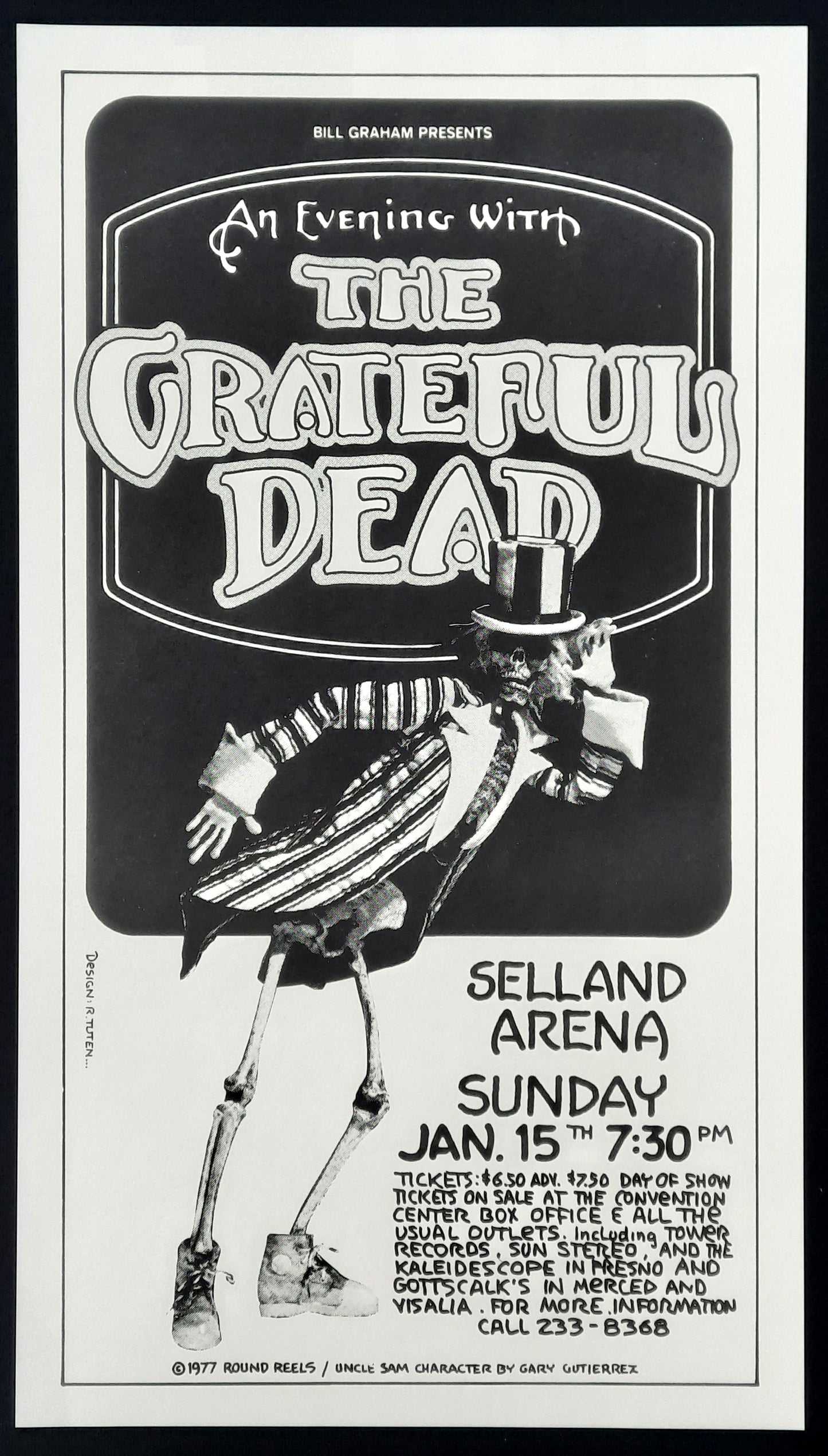 GRATEFUL DEAD Original Concert Poster 1977 Selland Arena by Randy Tuten 1