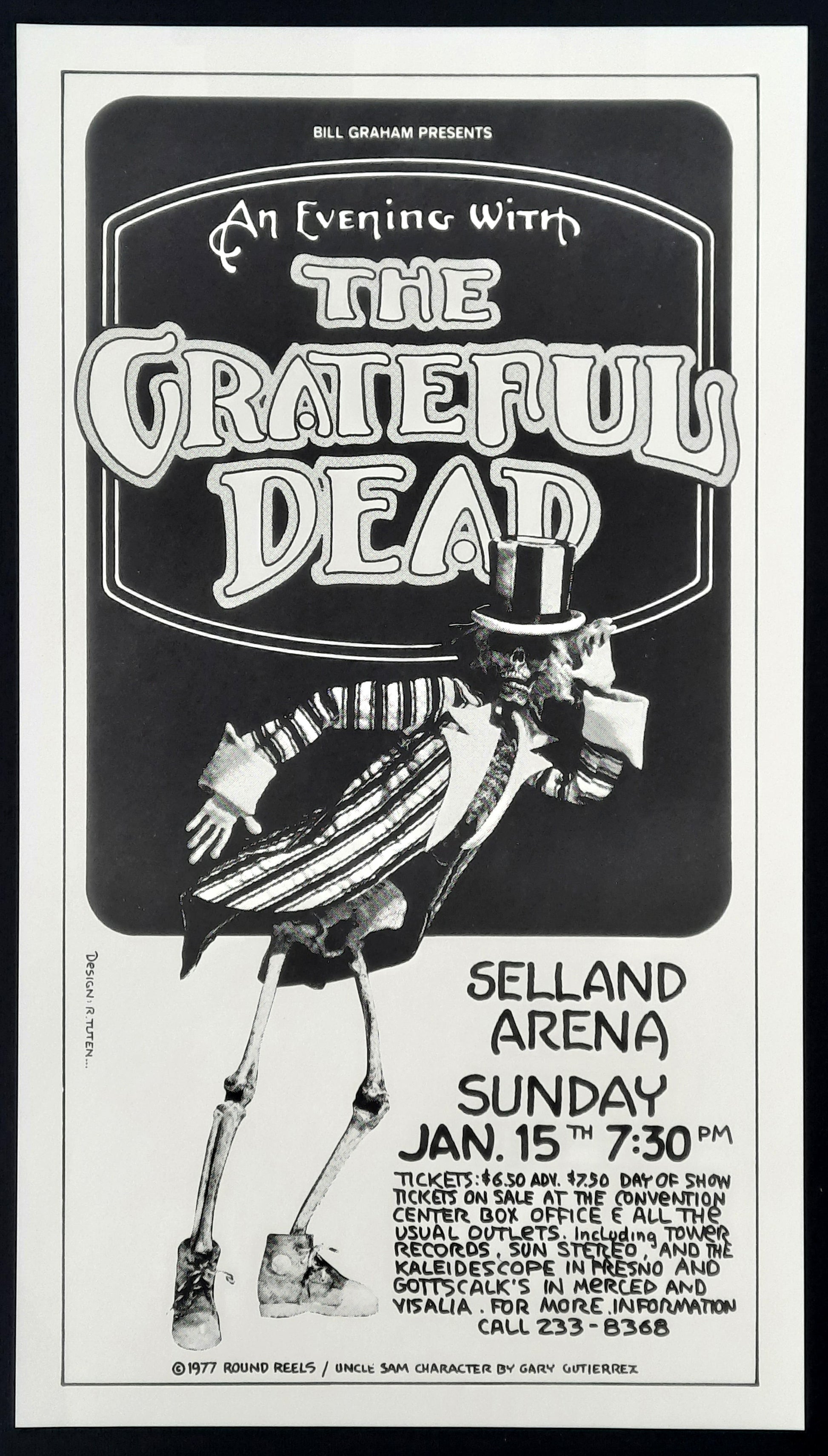 GRATEFUL DEAD Original Concert Poster 1977 Selland Arena by Randy Tuten 1