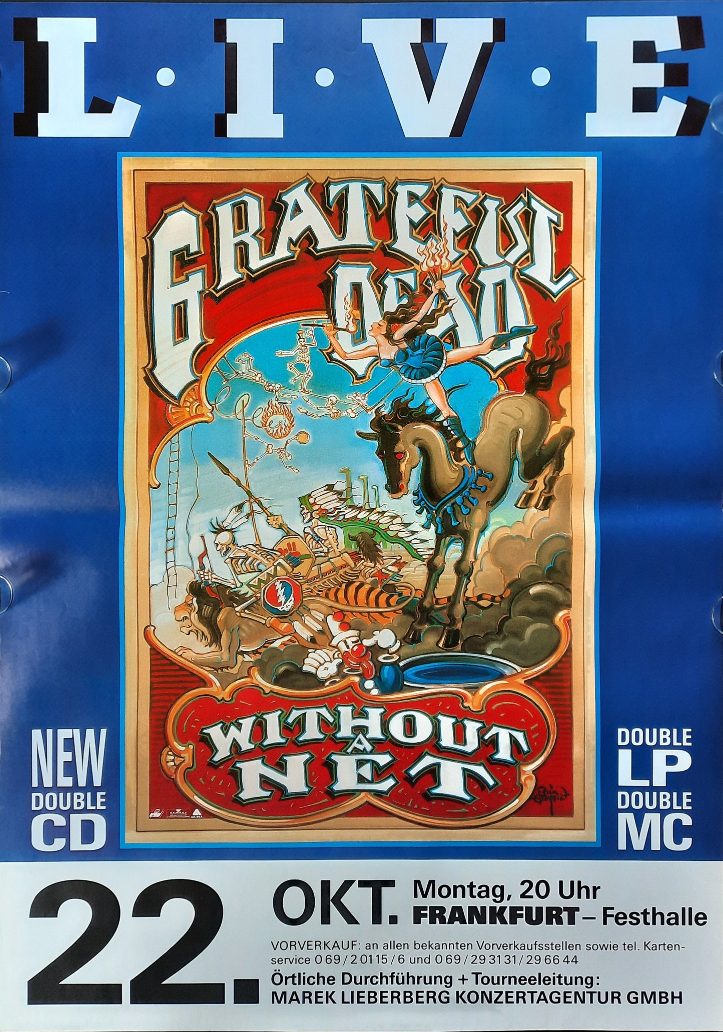 GRATEFUL DEAD Original Concert Poster 1990 Frankfurt Germany