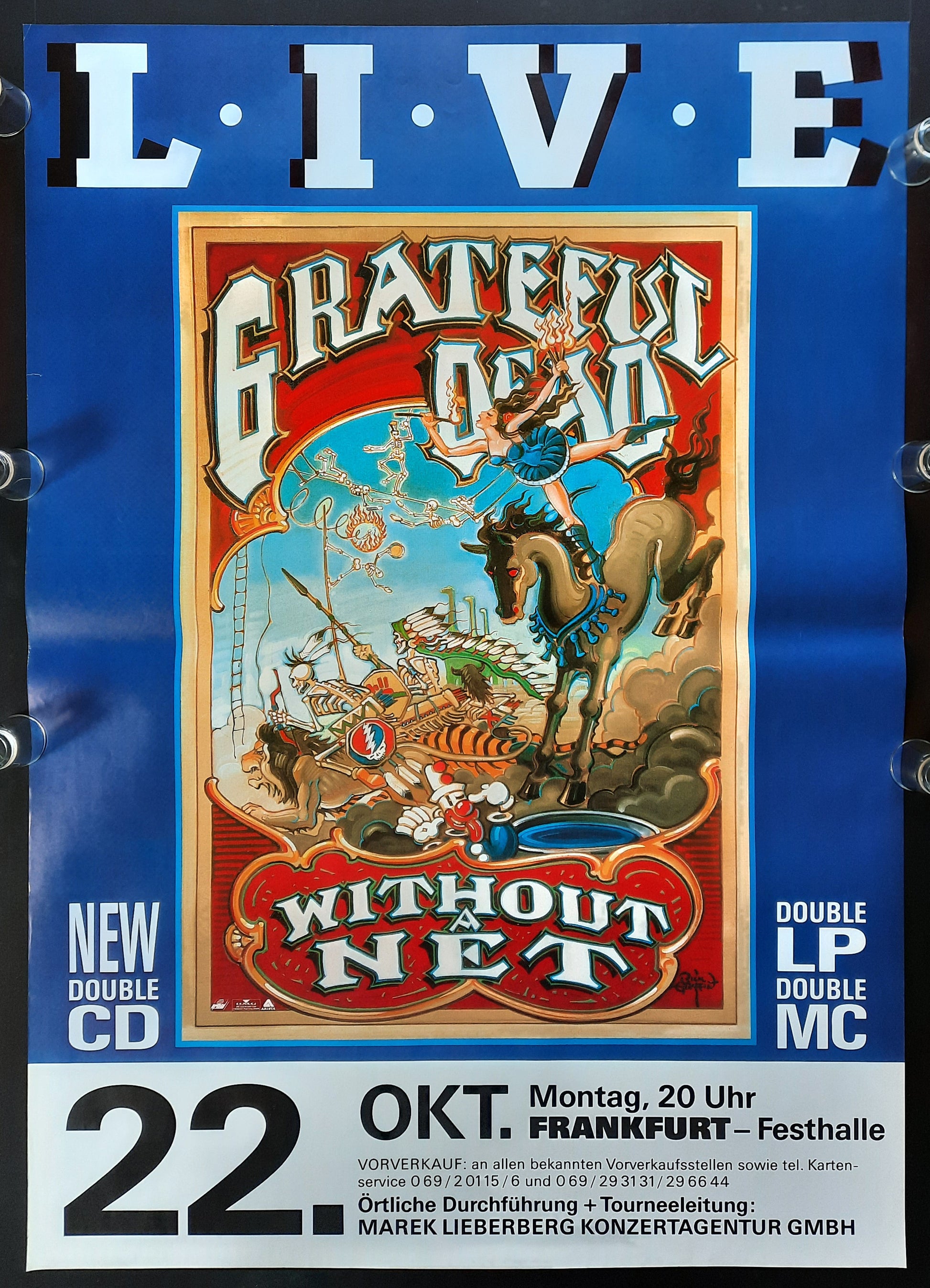 GRATEFUL DEAD Original Concert Poster 1990 Frankfurt Germany
