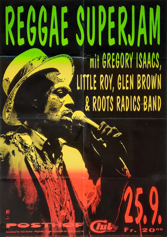 GREGORY ISAACS Original Concert Poster Sep 25, 1990 Linz Austria