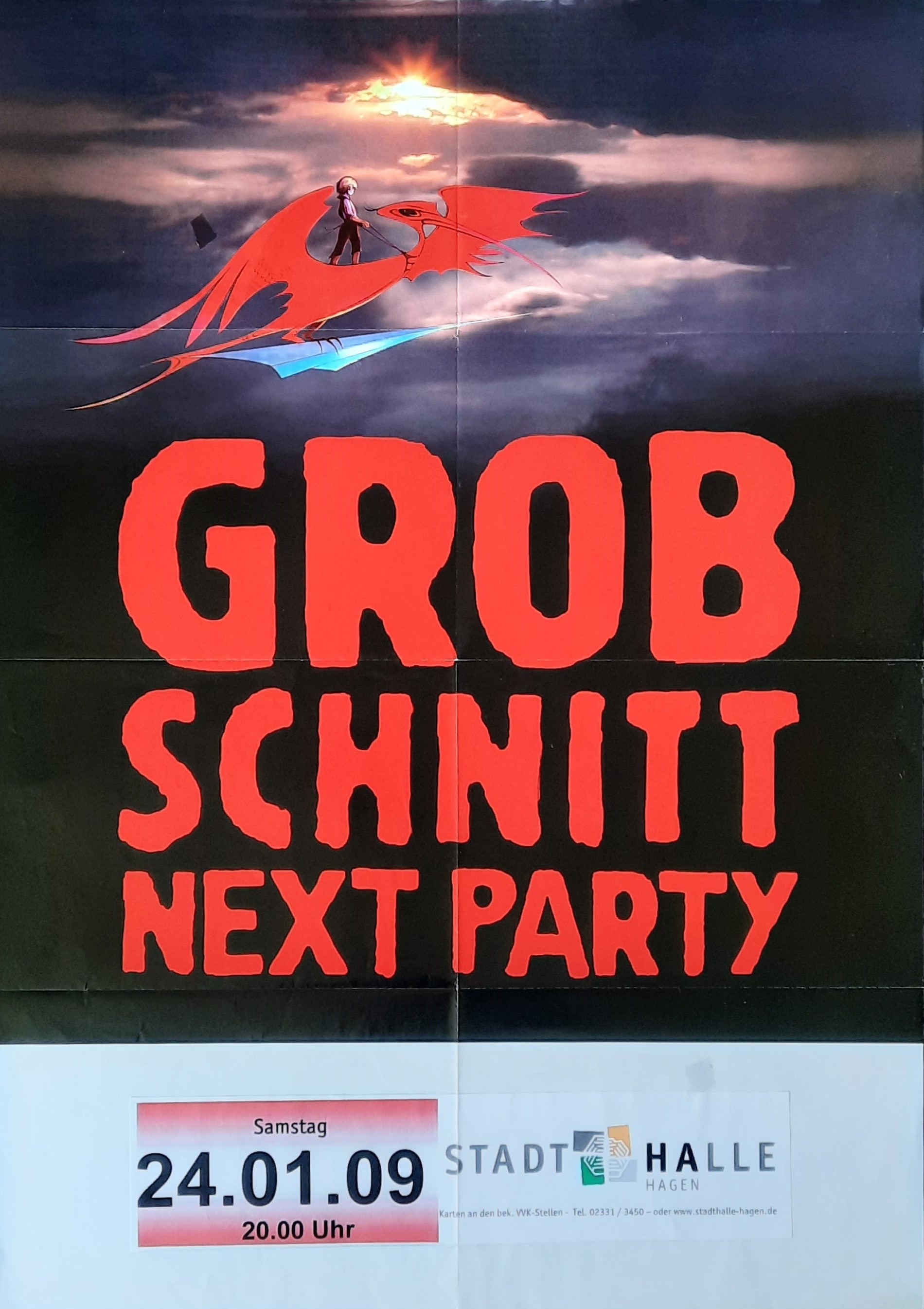 GROBSCHNITT Original Concert Poster January 24, 2009 Halle Germany
