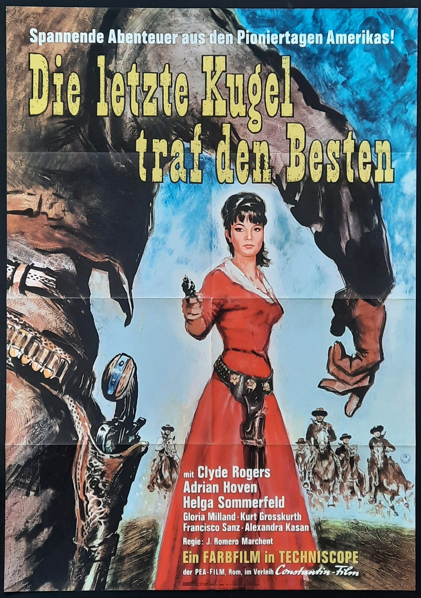 GUNFIGHT AT RED SANDS Original Movie Poster 1965 Clyde Rogers German 1-Sheet Poster