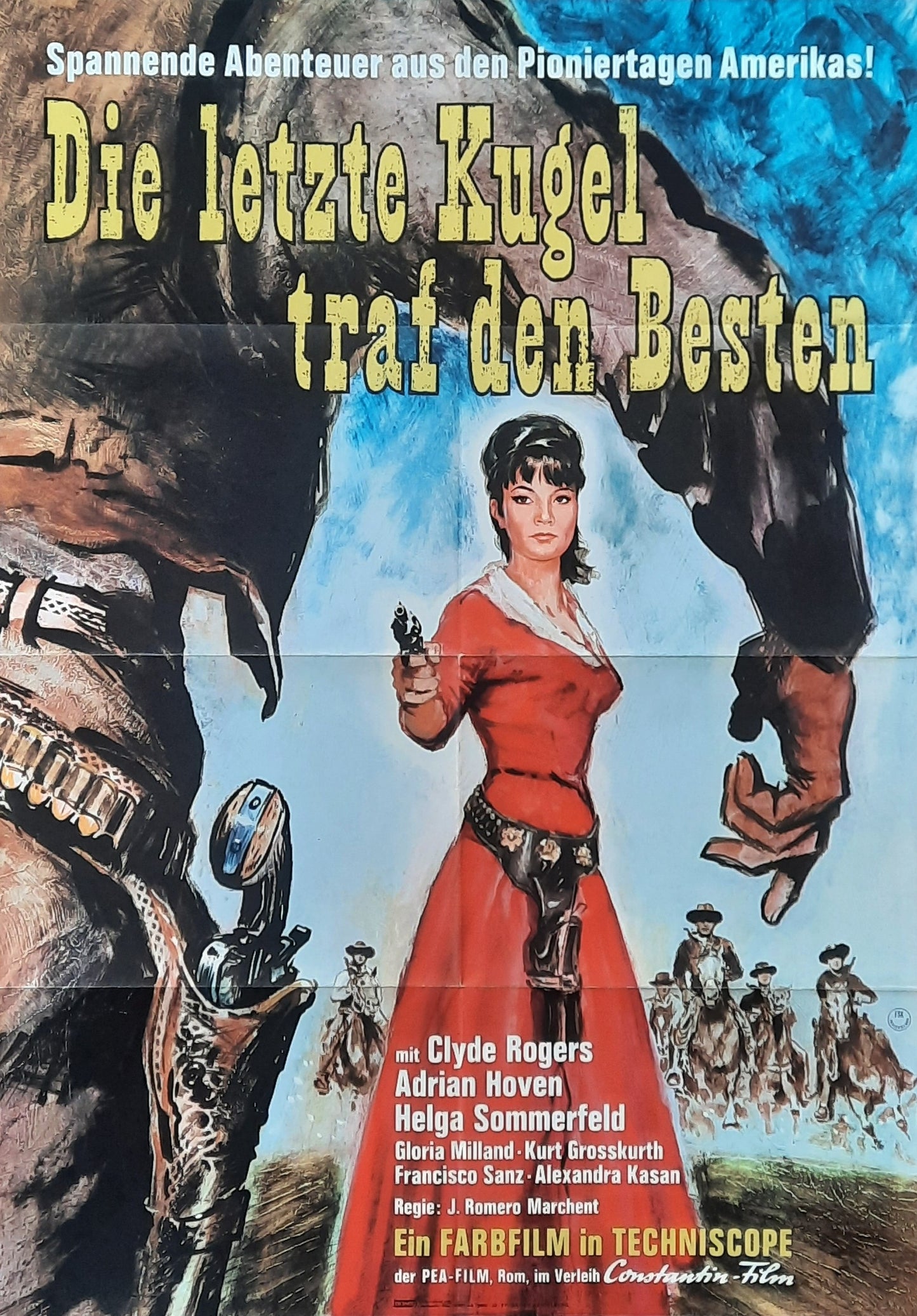 GUNFIGHT AT RED SANDS Original Movie Poster 1965 Clyde Rogers German 1-Sheet Poster
