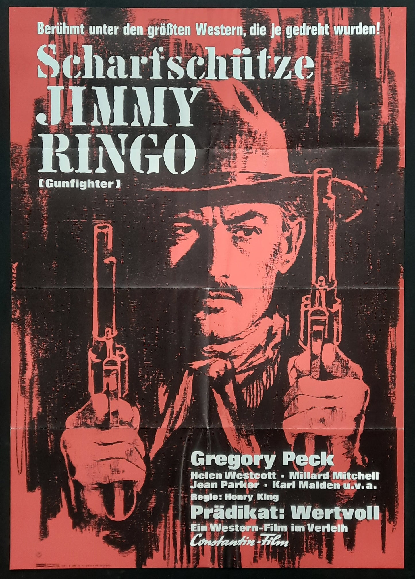 GUNFIGHTER (Jimmy Ringo) Original Movie Poster Re-1965 (1950) Gregory Peck