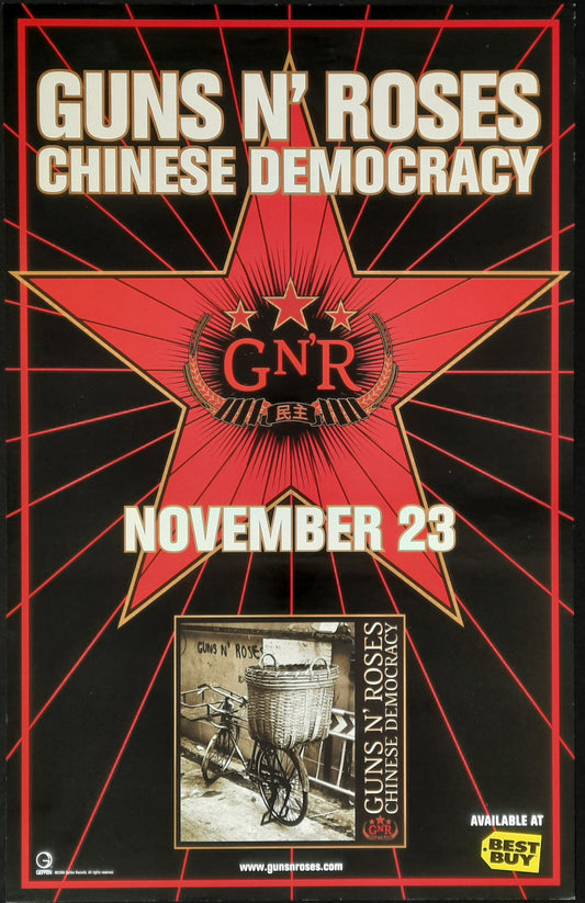 GUNS 'N' ROSES 2008 Original Promotion Poster - Album CHINESE DEMOCRACY