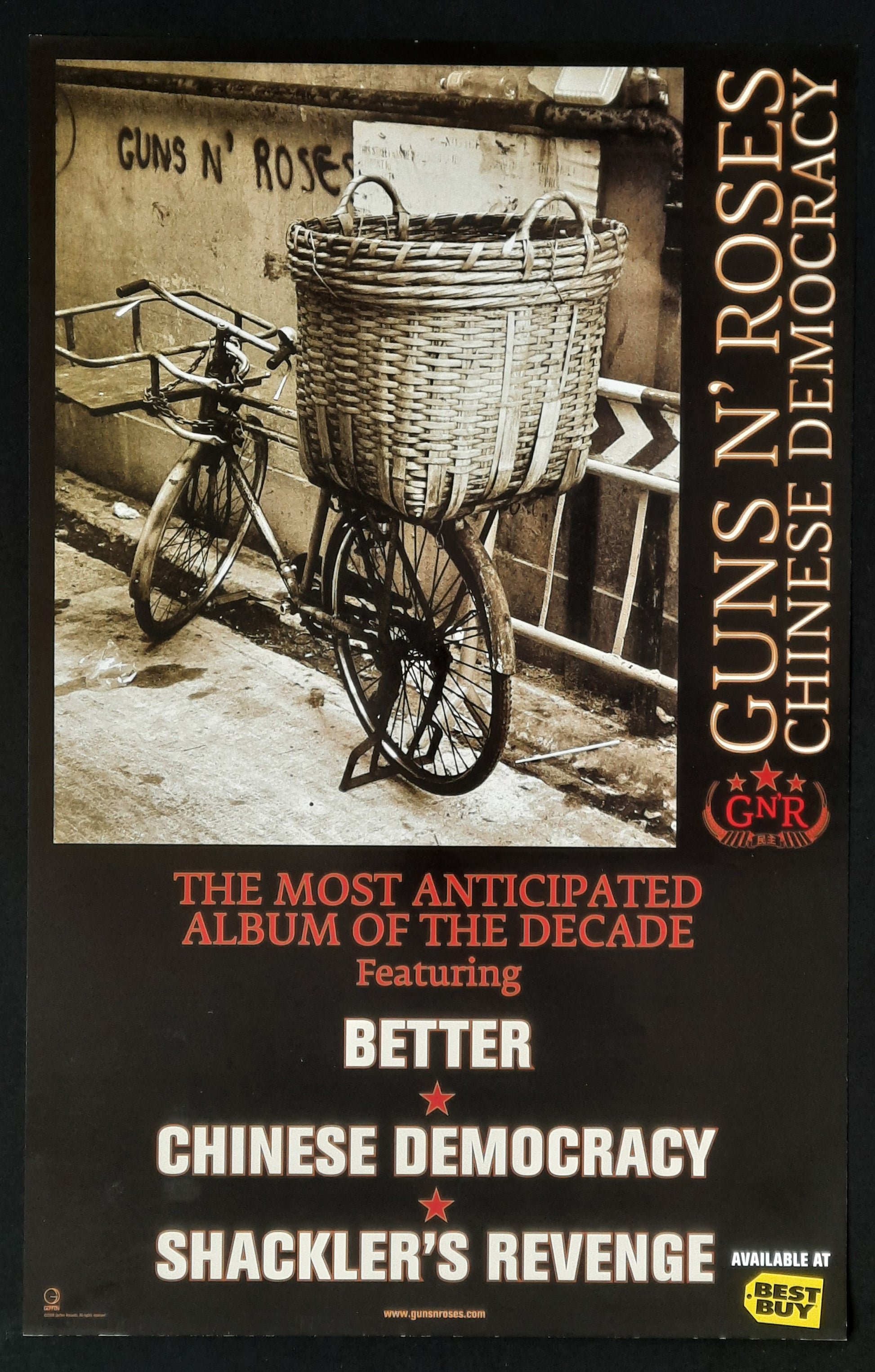 GUNS 'N' ROSES 2008 Original Promotion Poster - Album CHINESE DEMOCRACY